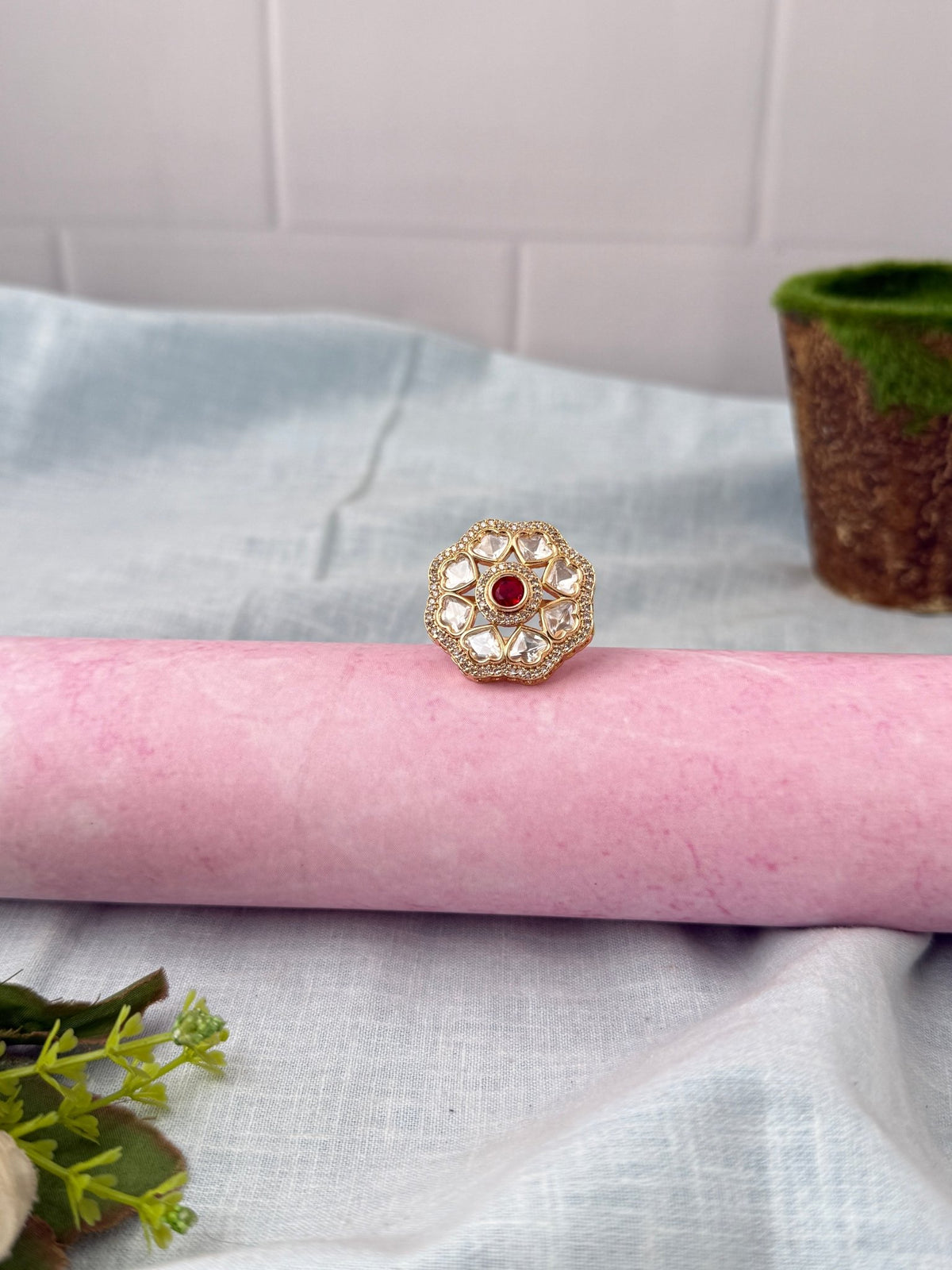 Kundan Premium Finger Ring| F0219 A - Mahilas