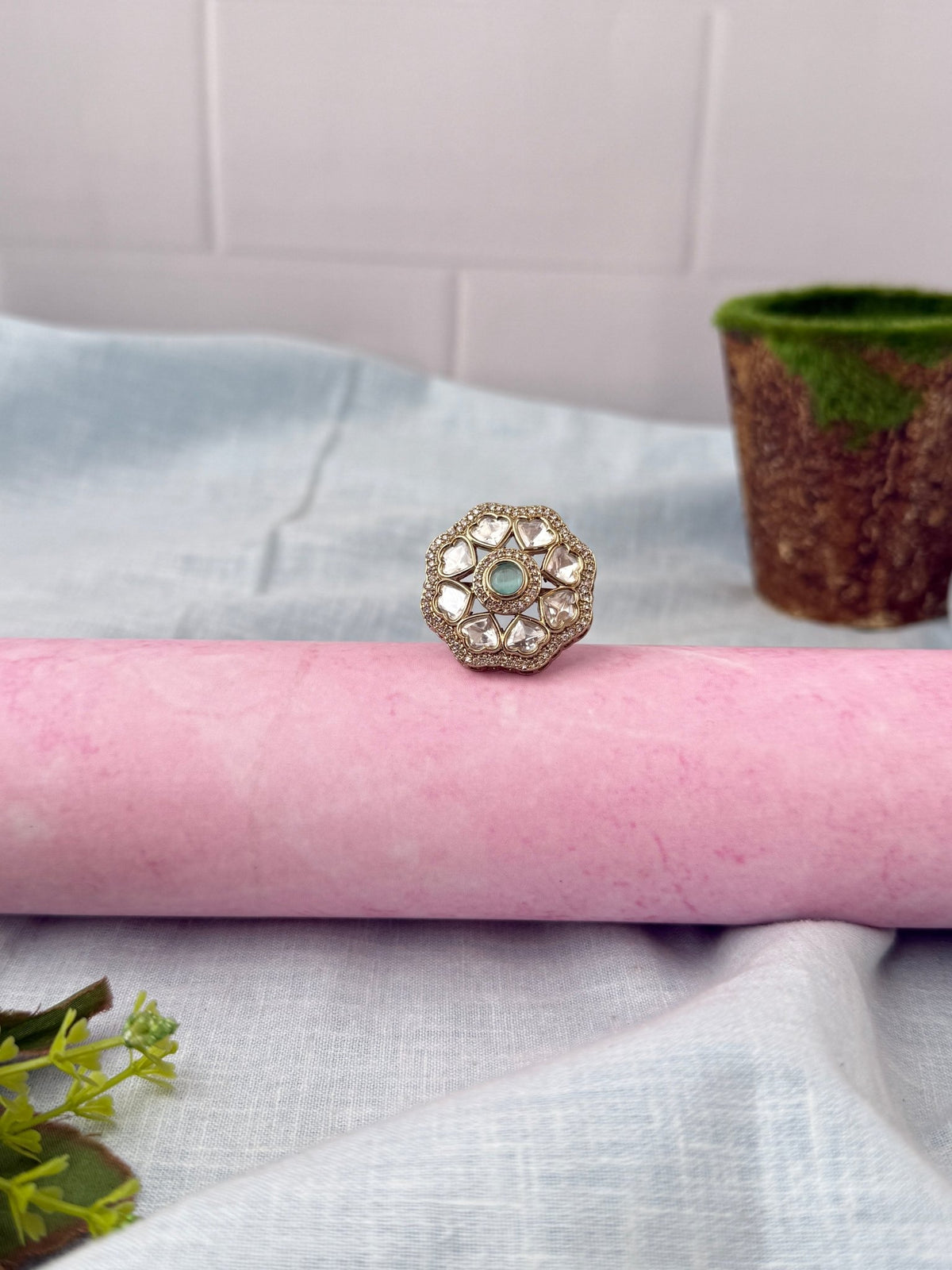 Kundan Premium Finger Ring| F0220 - Mahilas