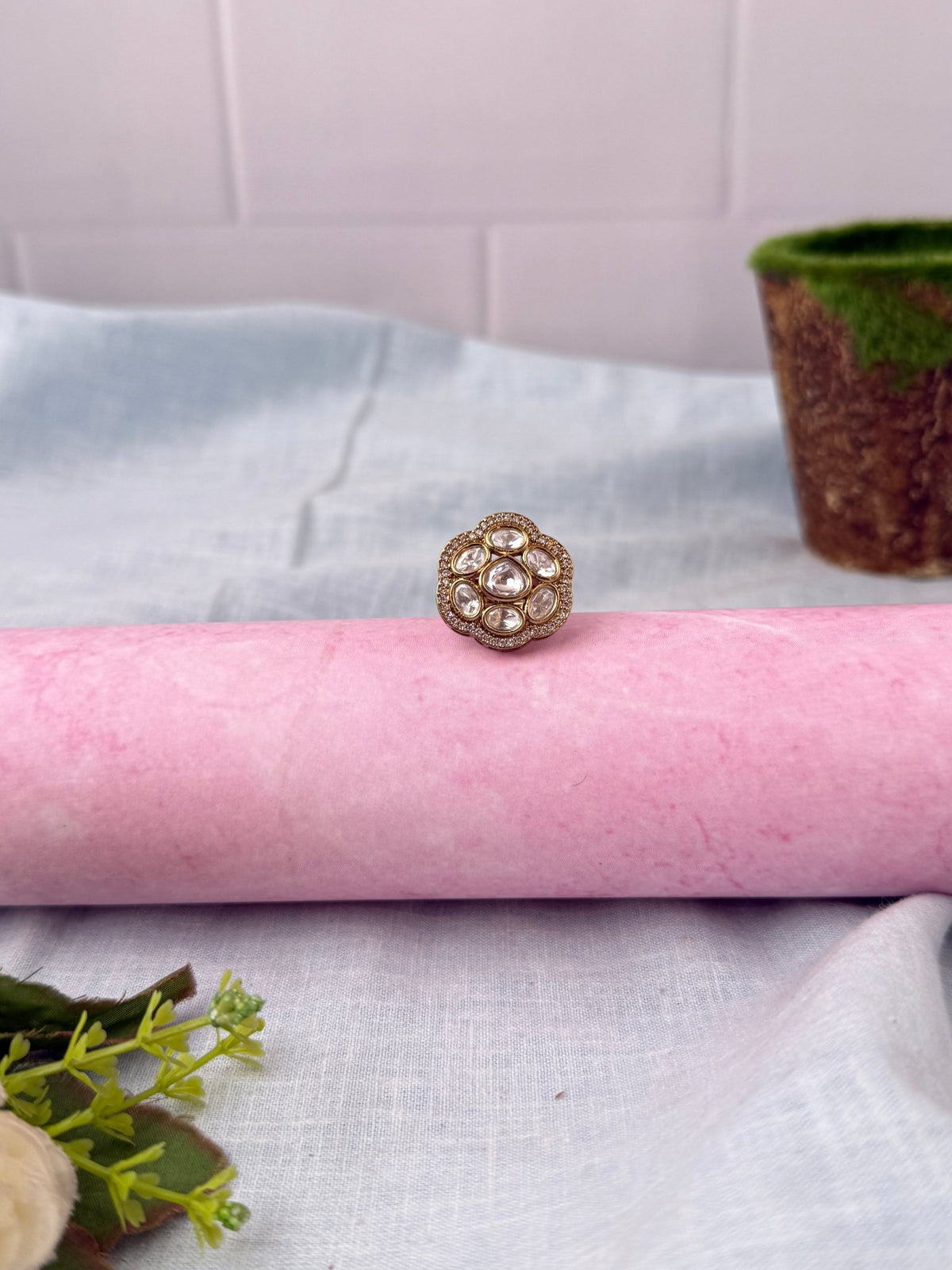 Kundan Premium Finger Ring| F0222 - Mahilas