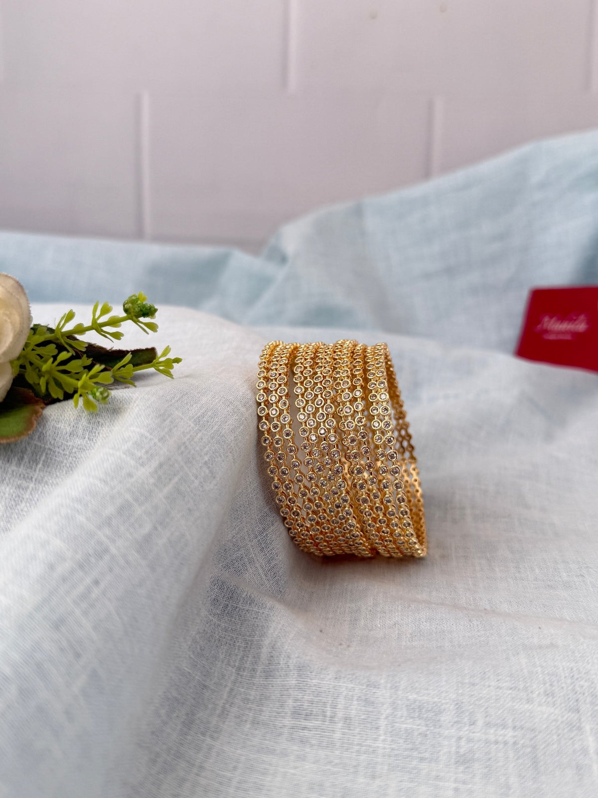 Kundan Stone Kada Bangles Set Of 12| B0401 - Mahilas
