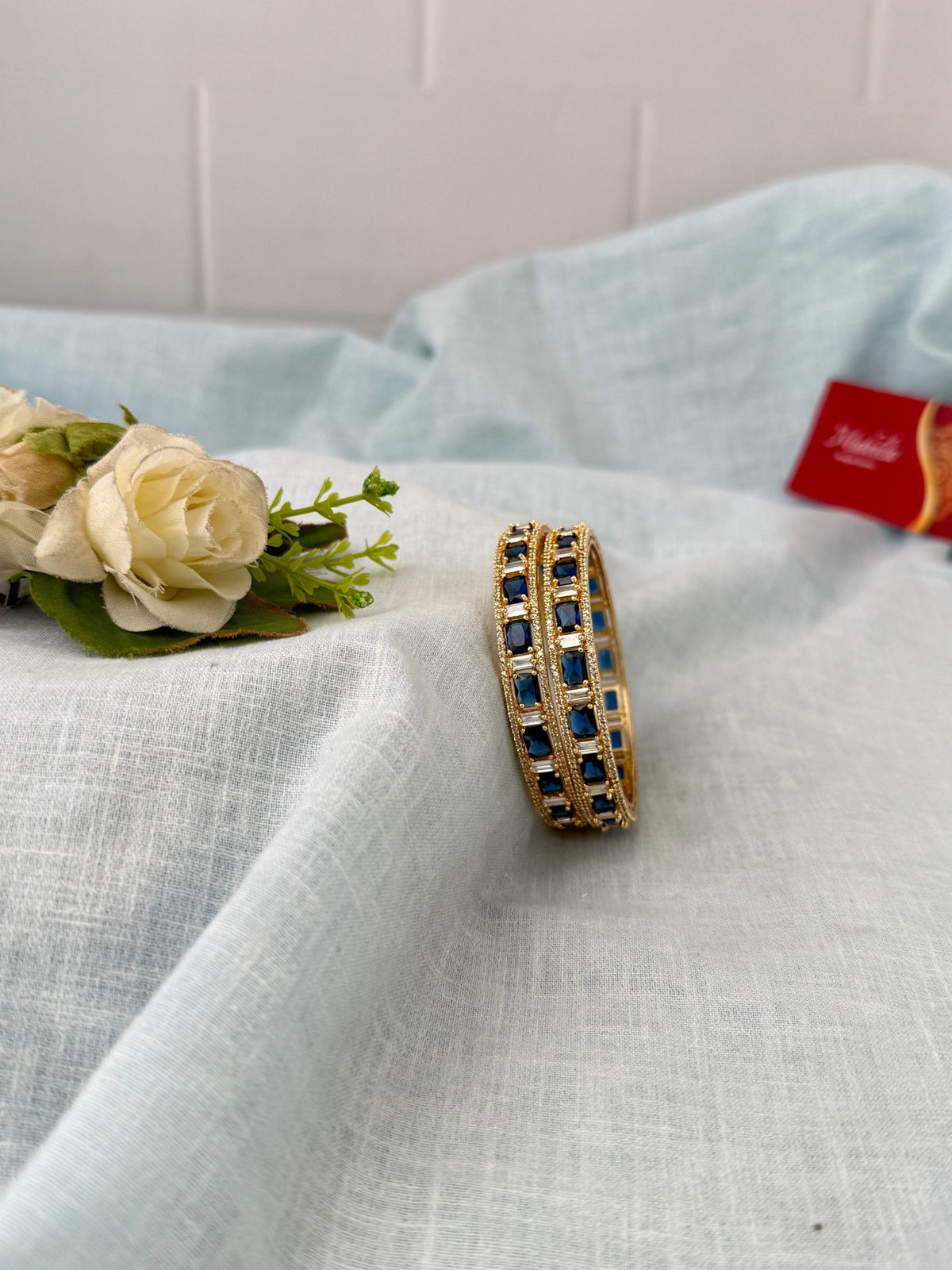 Kundan Stone Kada Bangles Set Of 2| B0352 - Mahilas