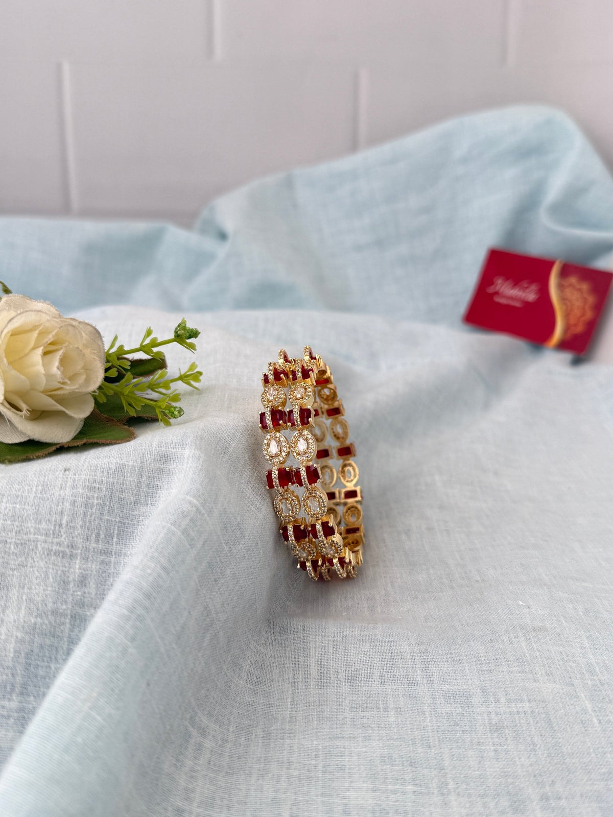 Kundan Stone Kada Bangles Set Of 2| B393 - Mahilas