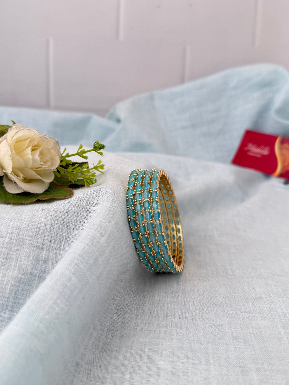 Kundan Stone Kada Bangles Set Of 4| B0400 - Mahilas