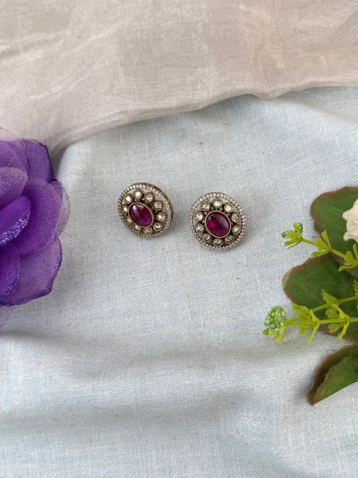 Kundan Stud Earring | E0022 - Mahilas
