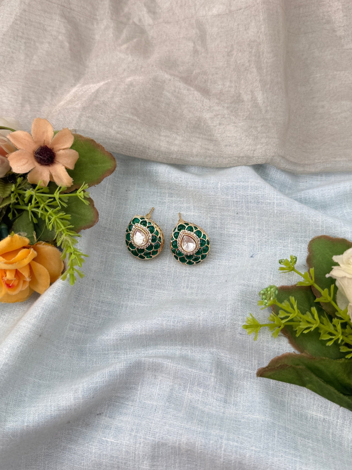 Kundan Stud Style Earrings | E0233 - Mahilas