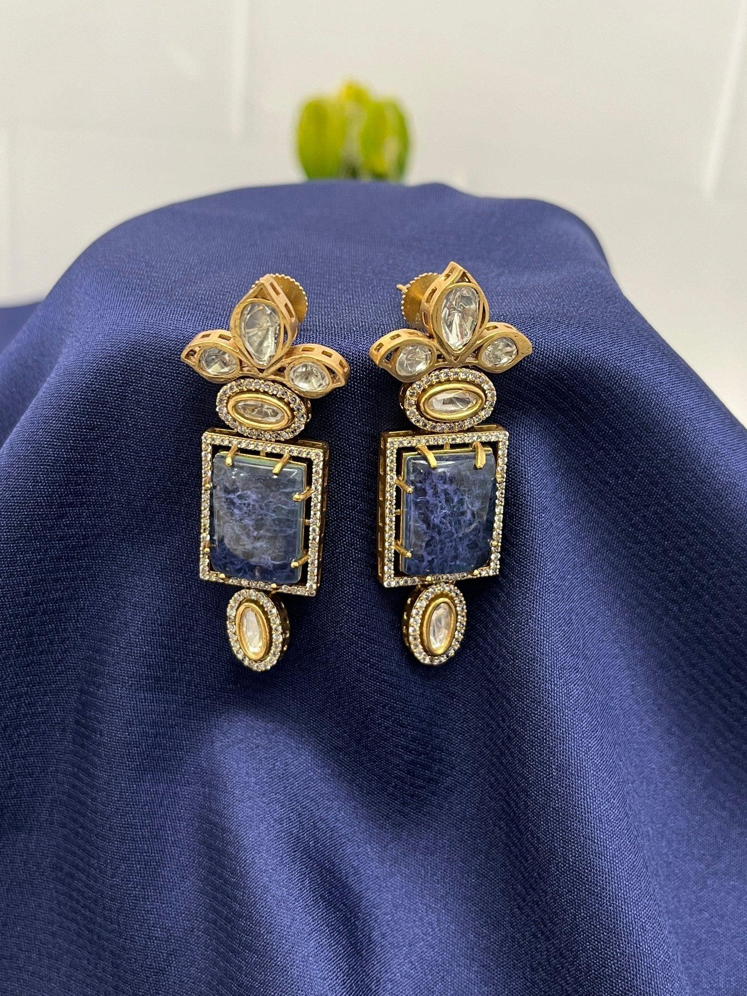 Kundan Victorian earings 0054 - Mahilas