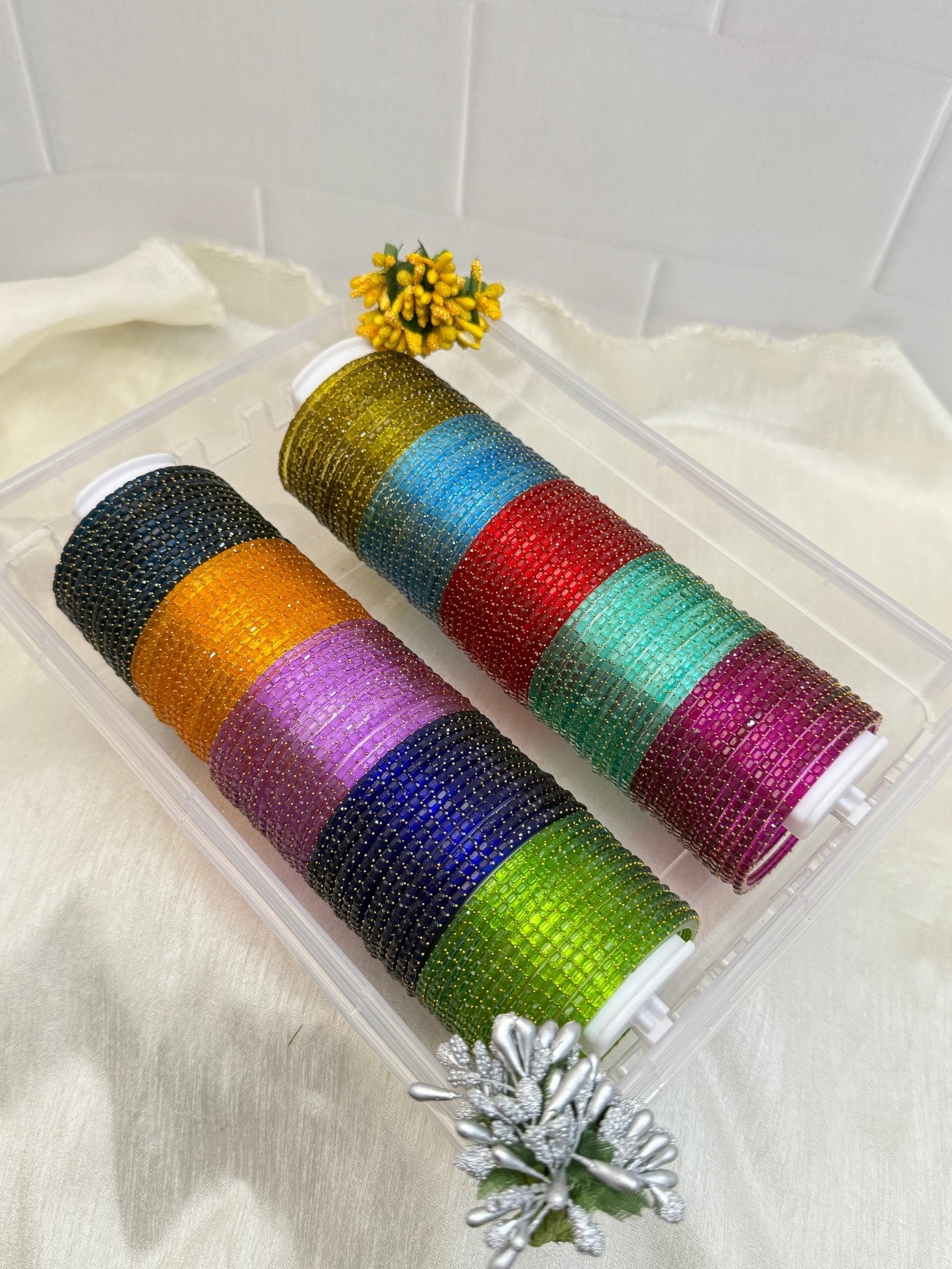 Luxurious 10 Color Rain Drop Pro Design Glass Bangle Box - 057 - Mahilas