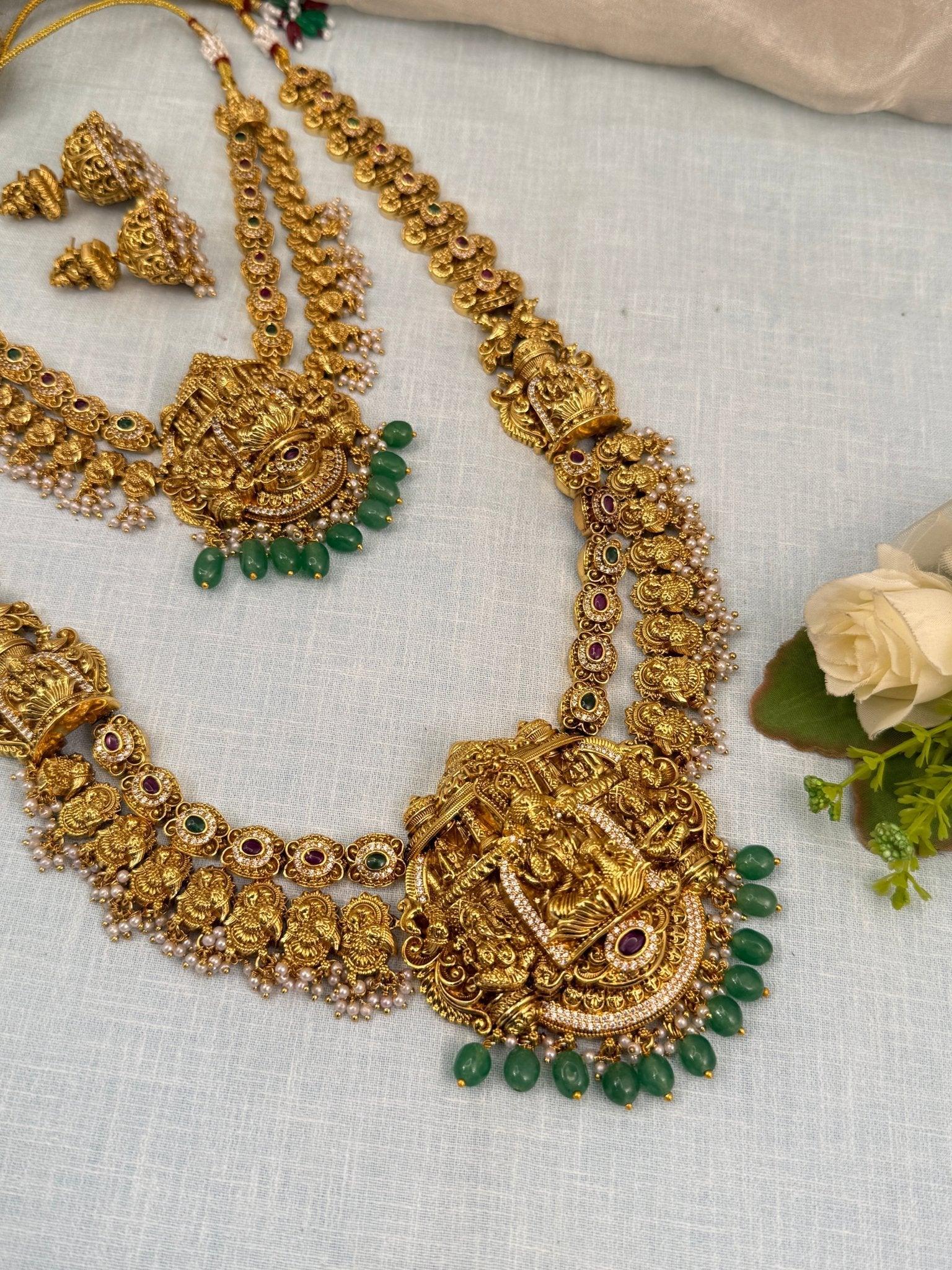 Luxurious Antique 2 Layer Bridal Necklace Set 811 - Mahilas