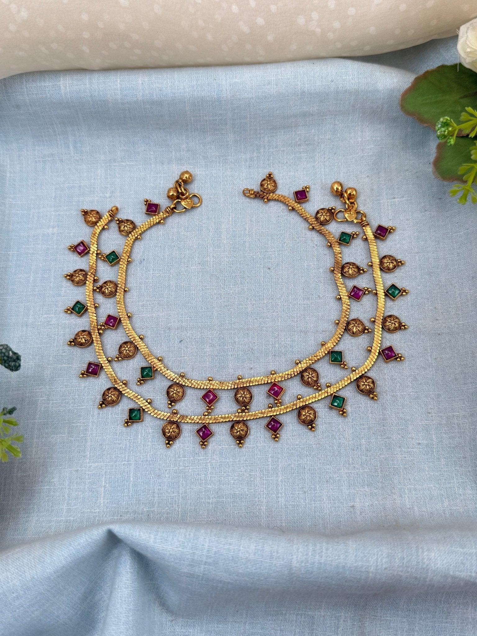 Luxurious Antique Anklet Payal Chain 0264 - Mahilas