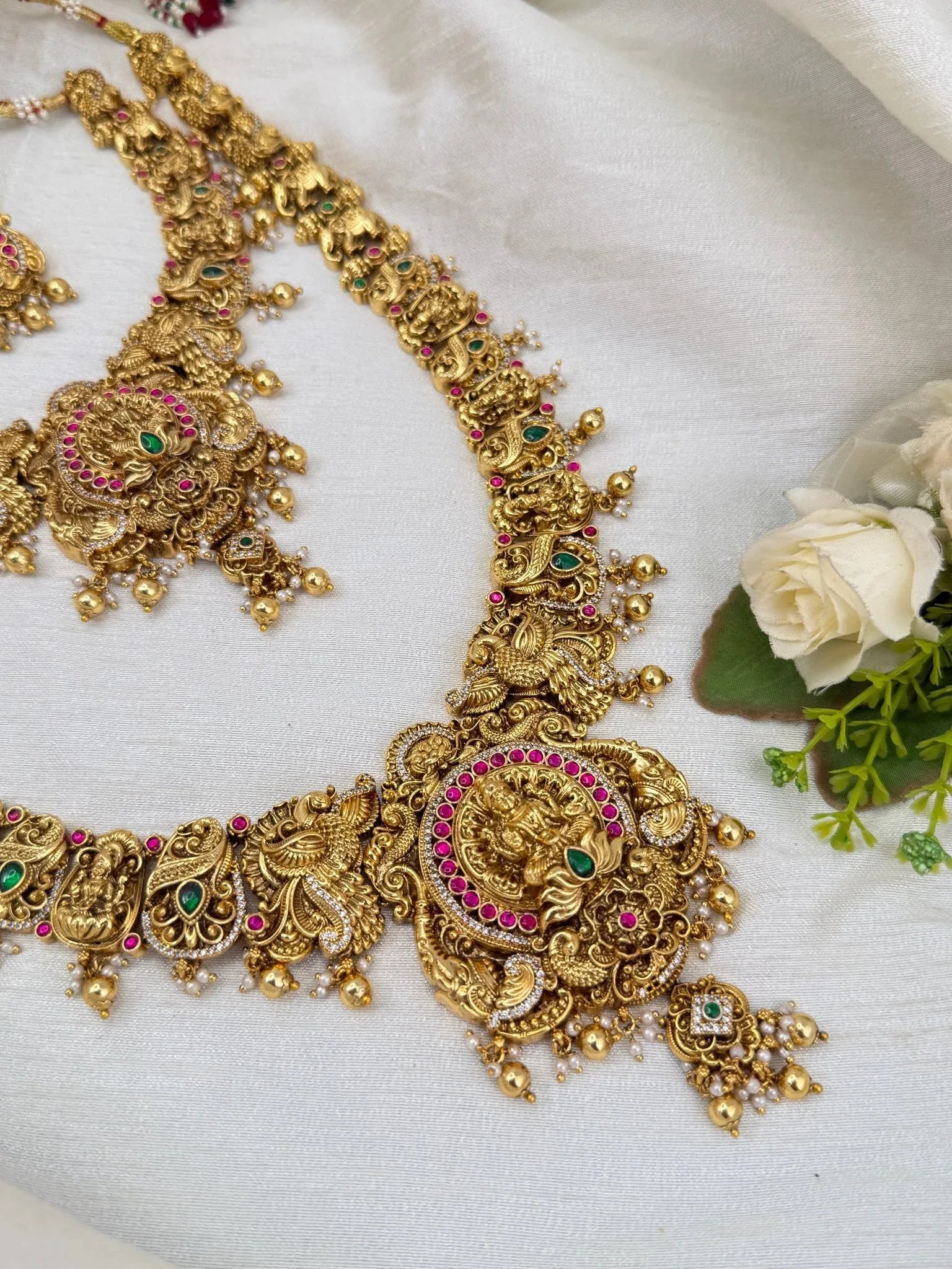 Luxurious Antique Bridal Necklace Set 791 - Mahilas