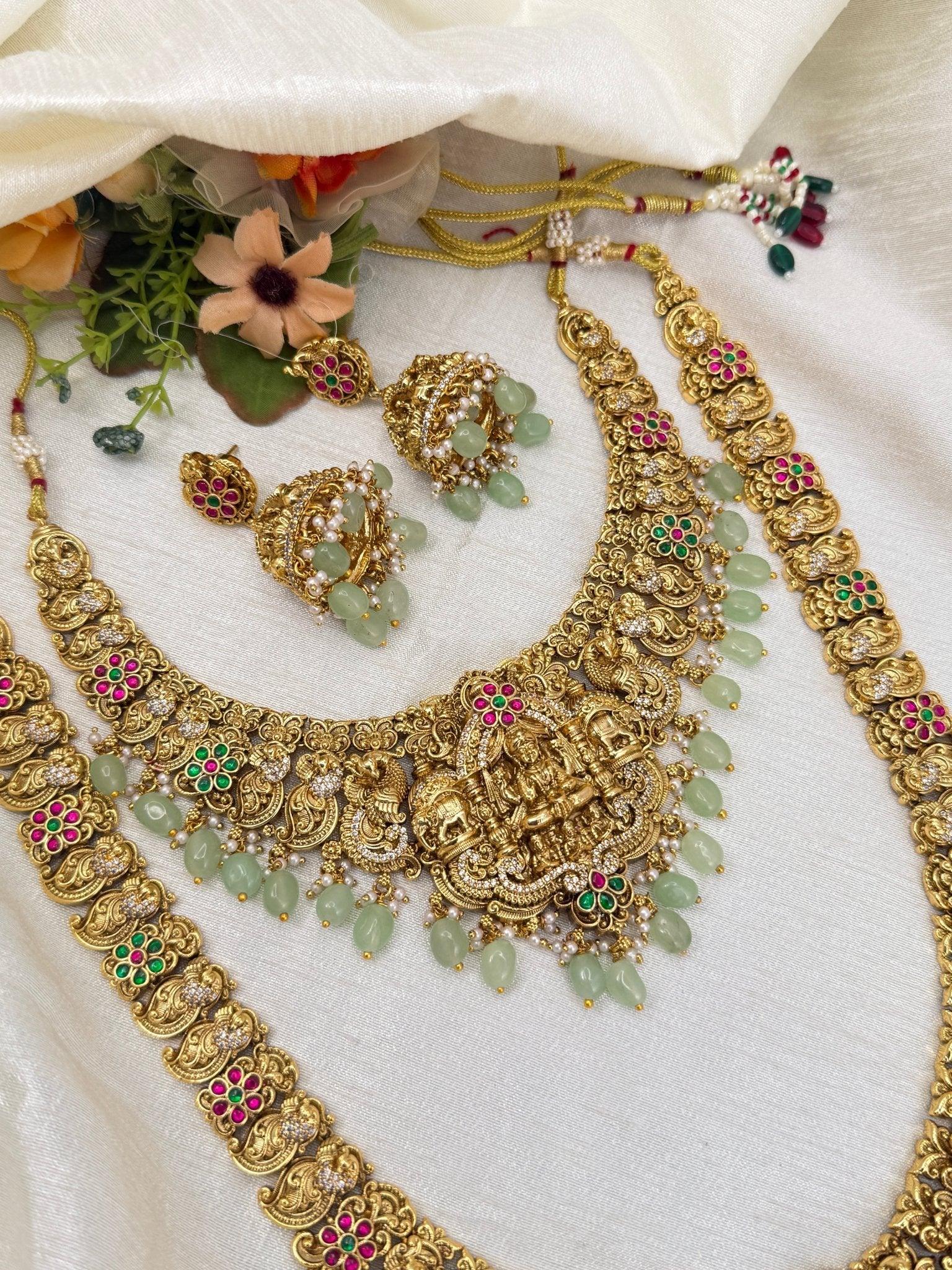Luxurious Antique Bridal Necklace Set 792 - Mahilas