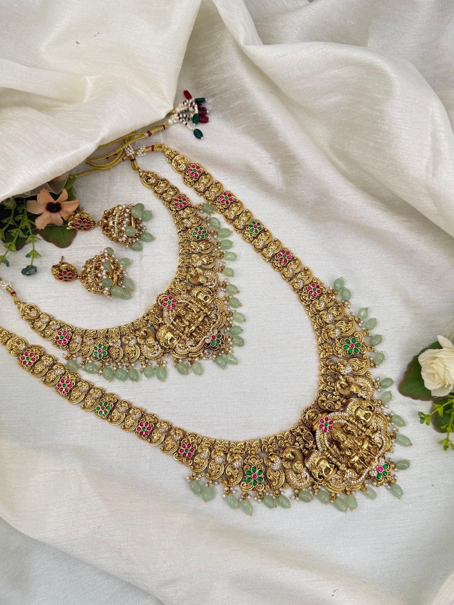 Luxurious Antique Bridal Necklace Set 792 - Mahilas