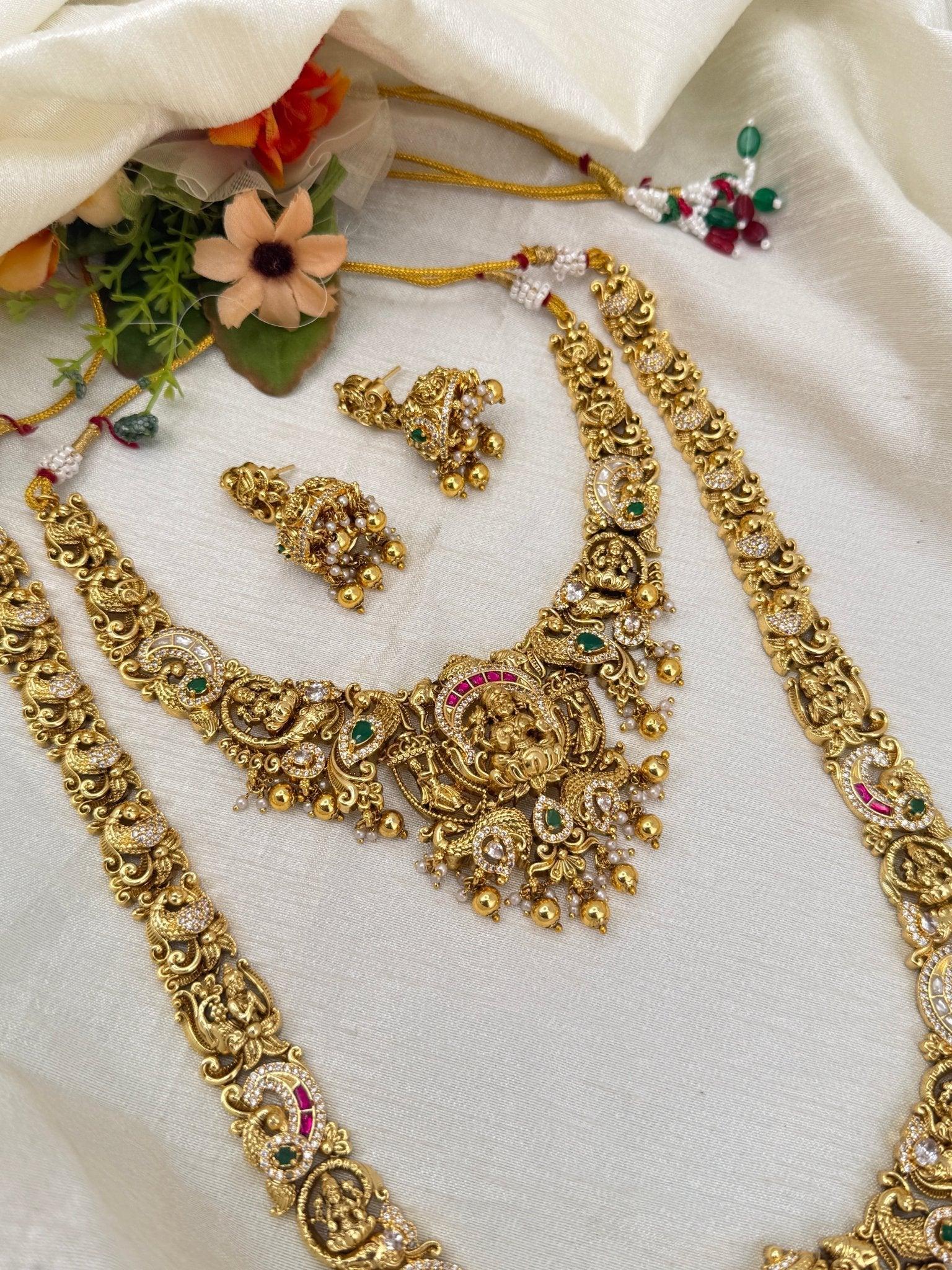 Luxurious Antique Bridal Necklace Set 793 - Mahilas