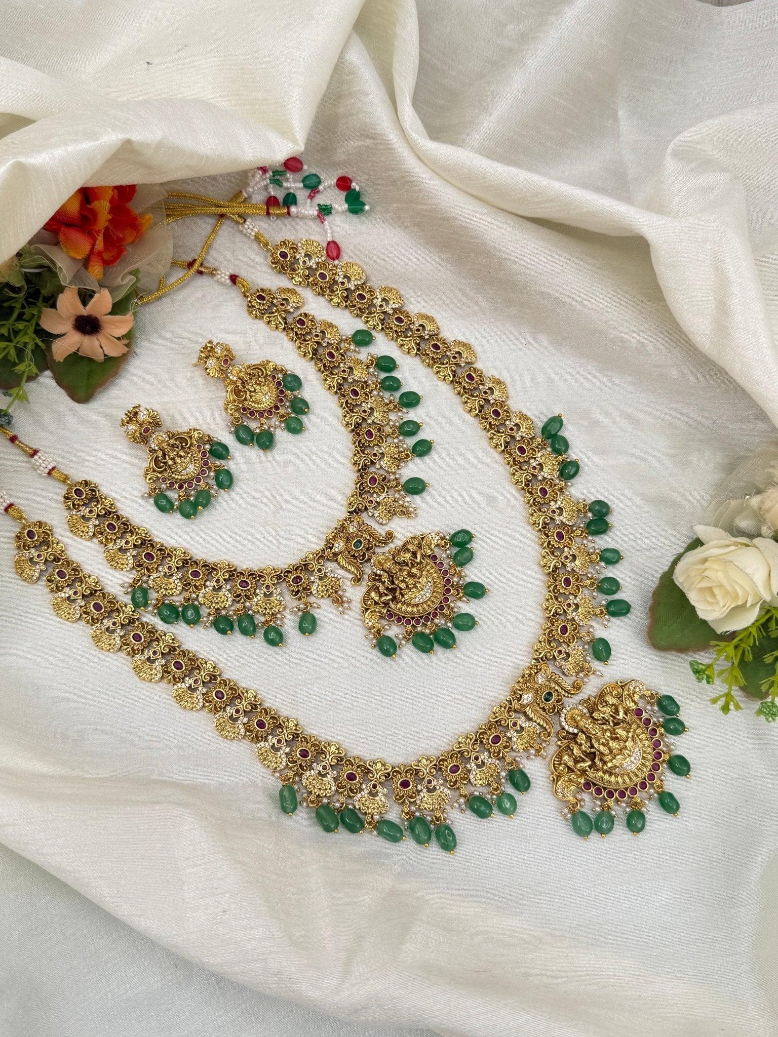Luxurious Antique Bridal Necklace Set 795 - Mahilas