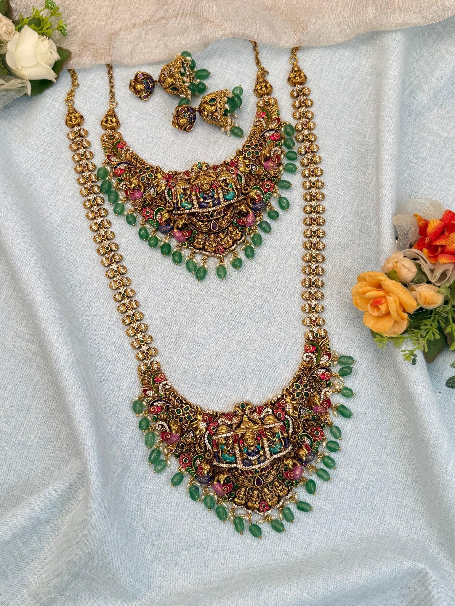 Luxurious Antique Bridal Necklace Set 935 - Mahilas