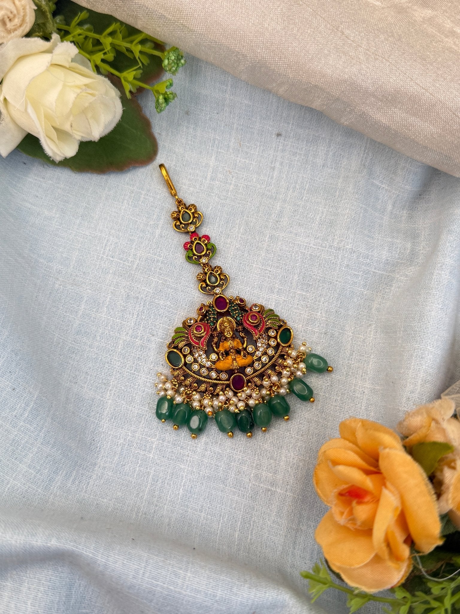 Luxurious Antique Bridal Necklace Set 939 - Mahilas