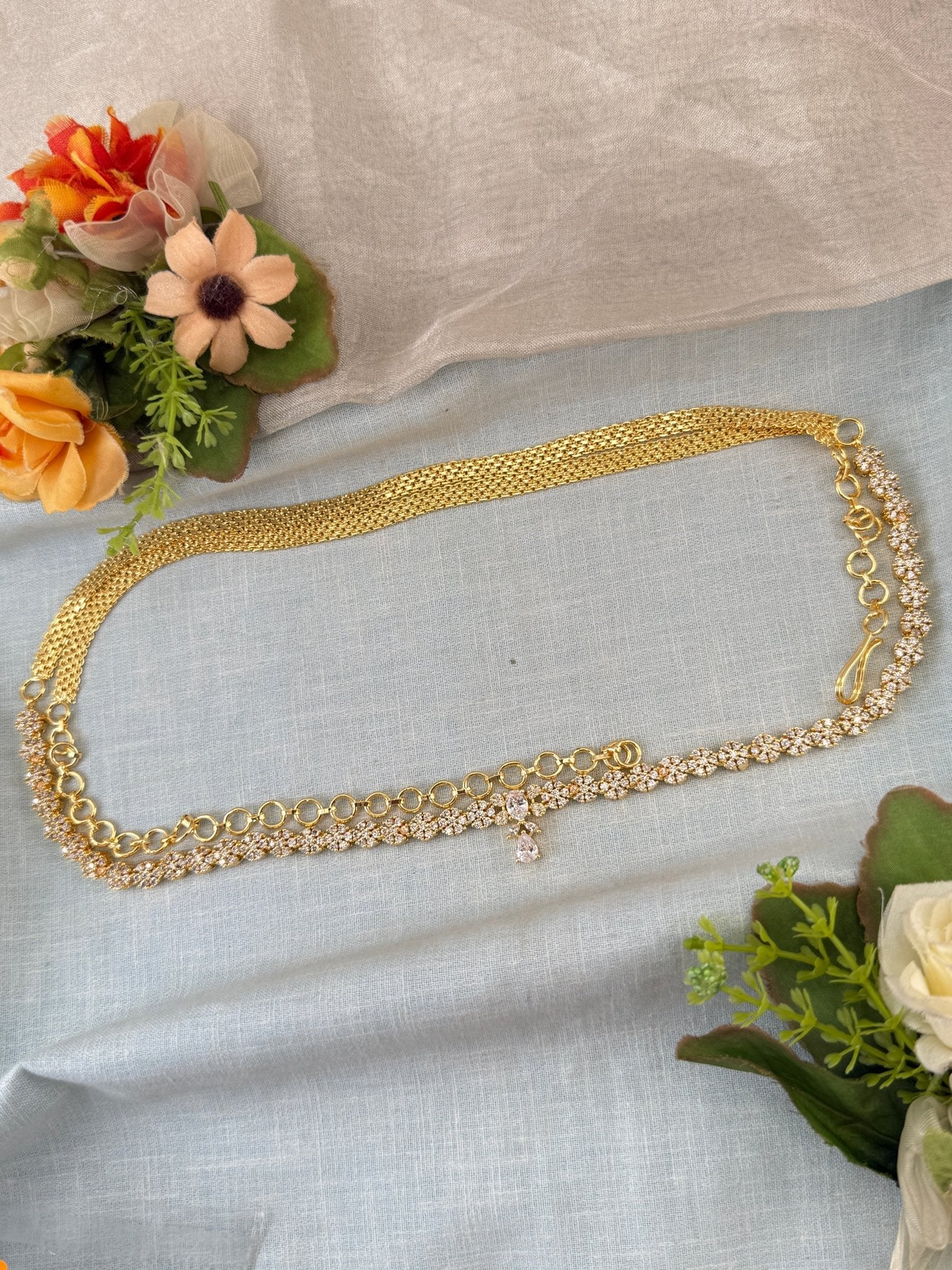 Luxurious Antique Chain Stone Vaddanam 7041 - Mahilas