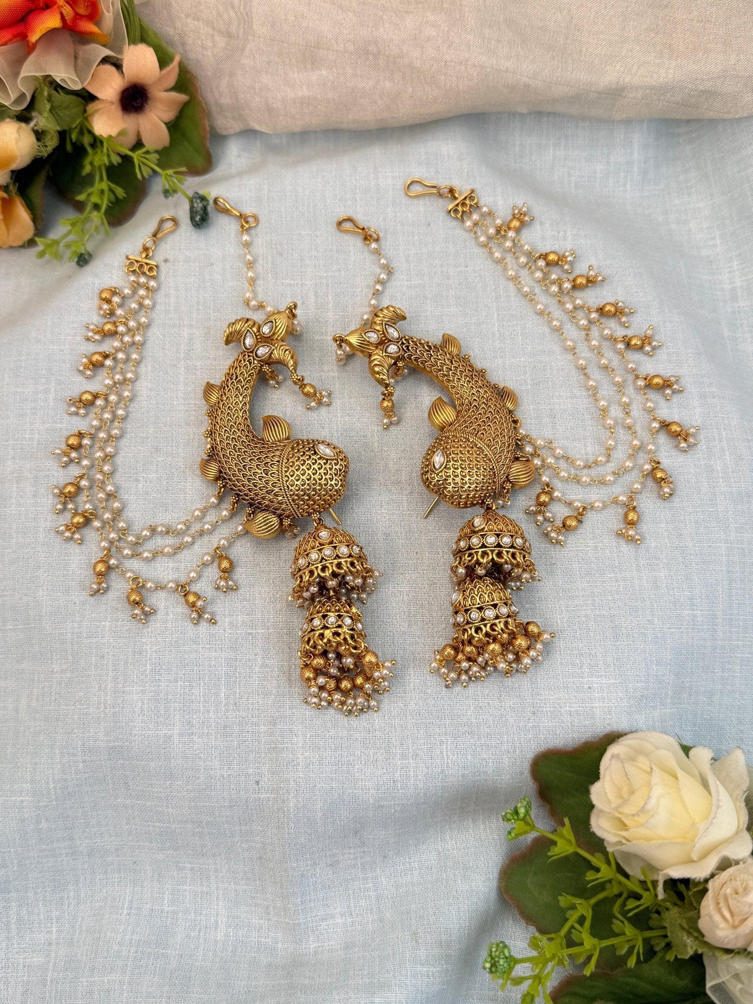 Luxurious Antique Earcuff Jhumka Earring 0618 - Mahilas