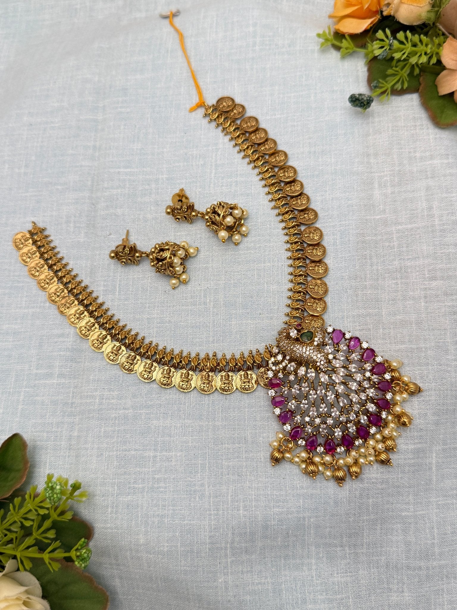 Luxurious Antique Gandaberunda Short Necklace Set 685 - Mahilas