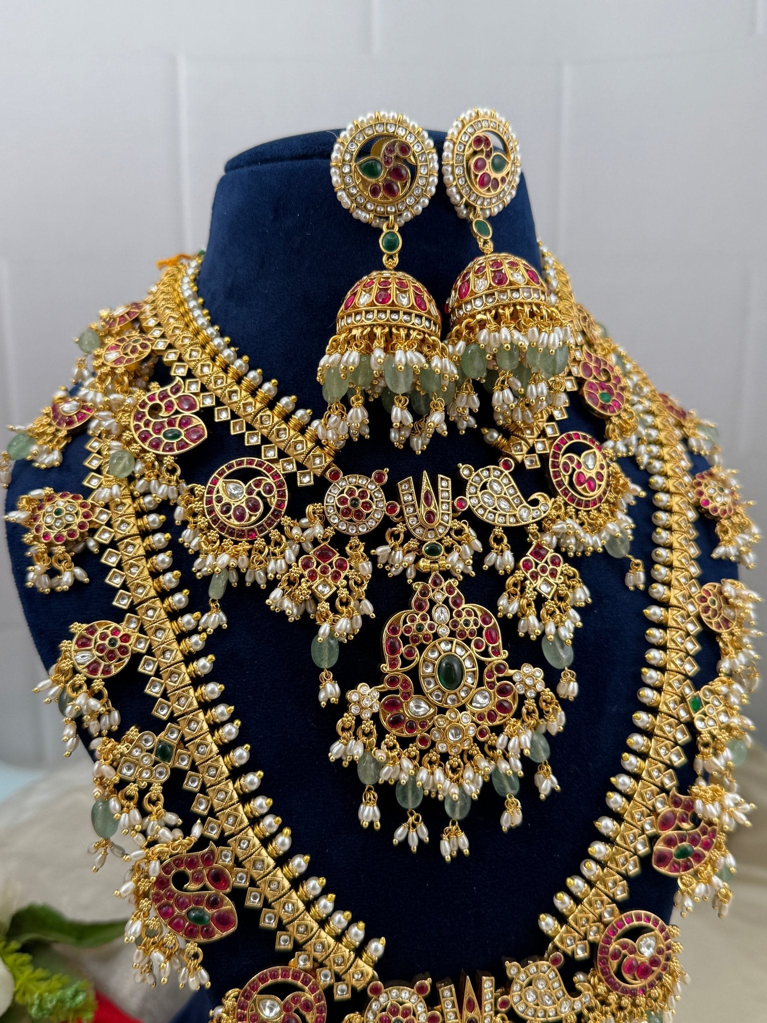 Luxurious Antique Guttapusalu Short & Long Necklace Set 677 - Mahilas