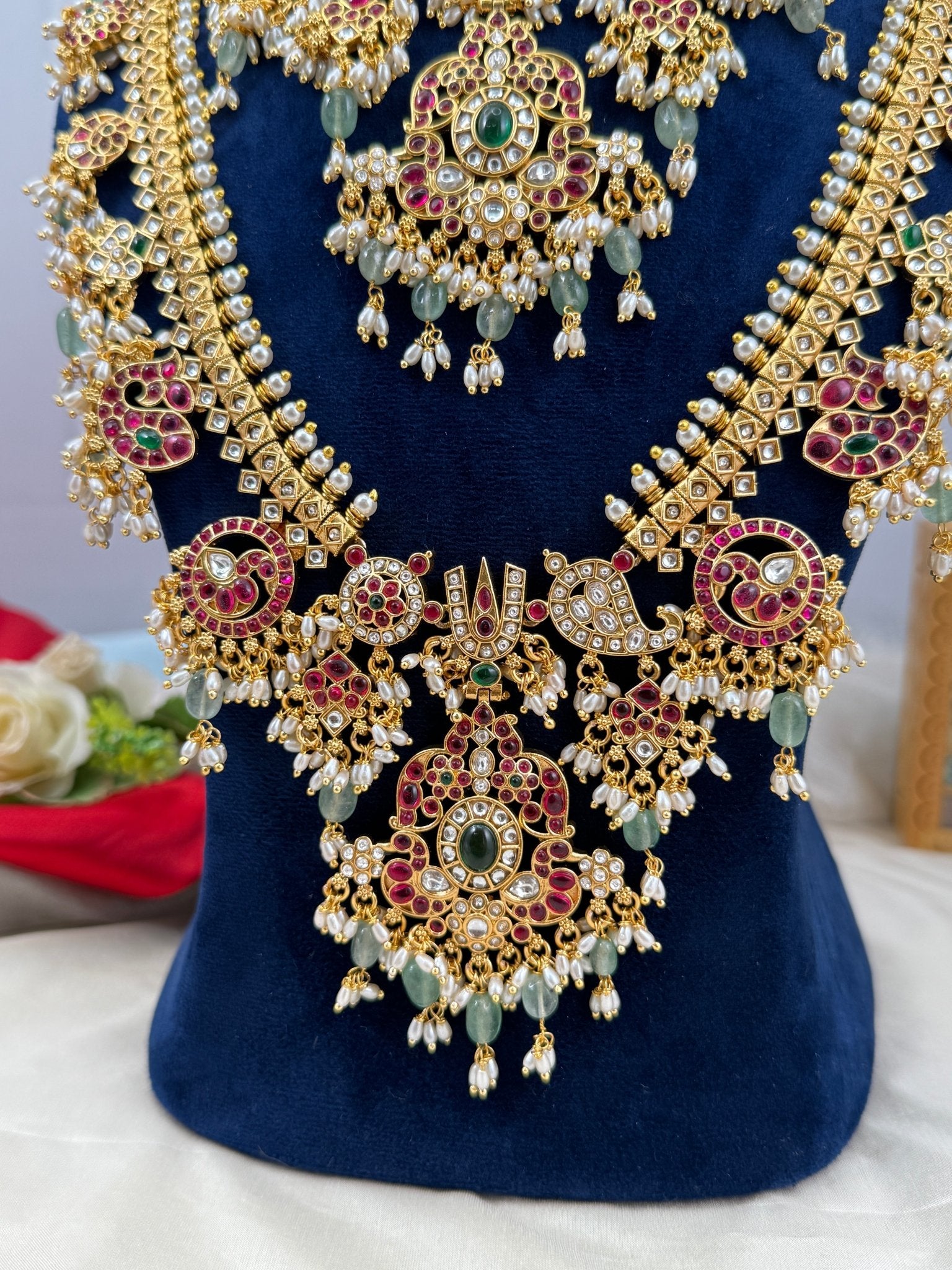 Luxurious Antique Guttapusalu Short & Long Necklace Set 677 - Mahilas