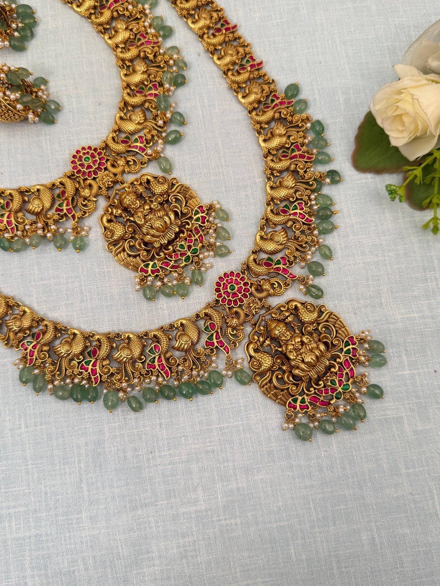 Luxurious Antique Jadau Bridal Necklace Set 761 - Mahilas
