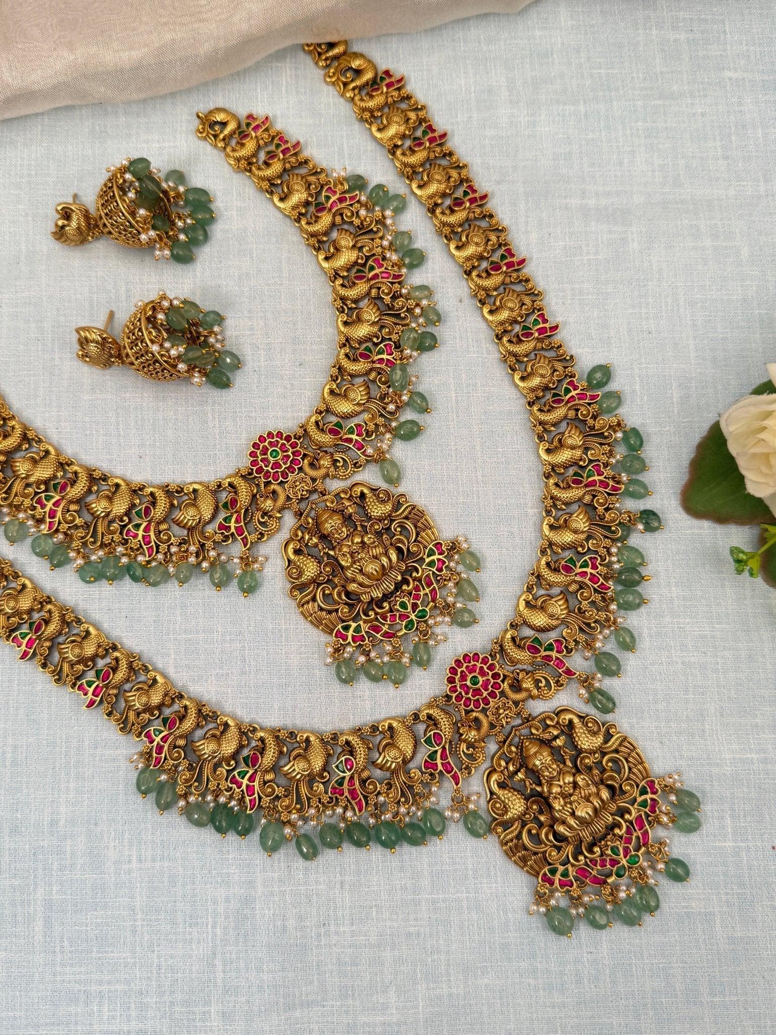 Luxurious Antique Jadau Bridal Necklace Set 761 - Mahilas