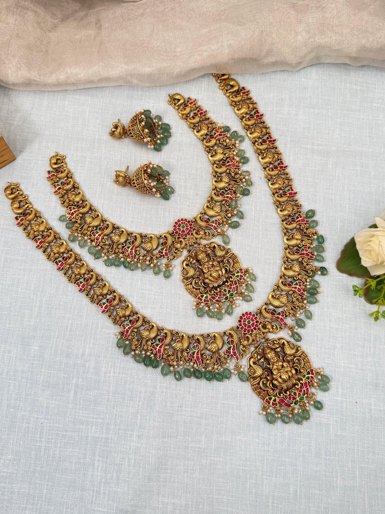 Luxurious Antique Jadau Bridal Necklace Set 761 - Mahilas