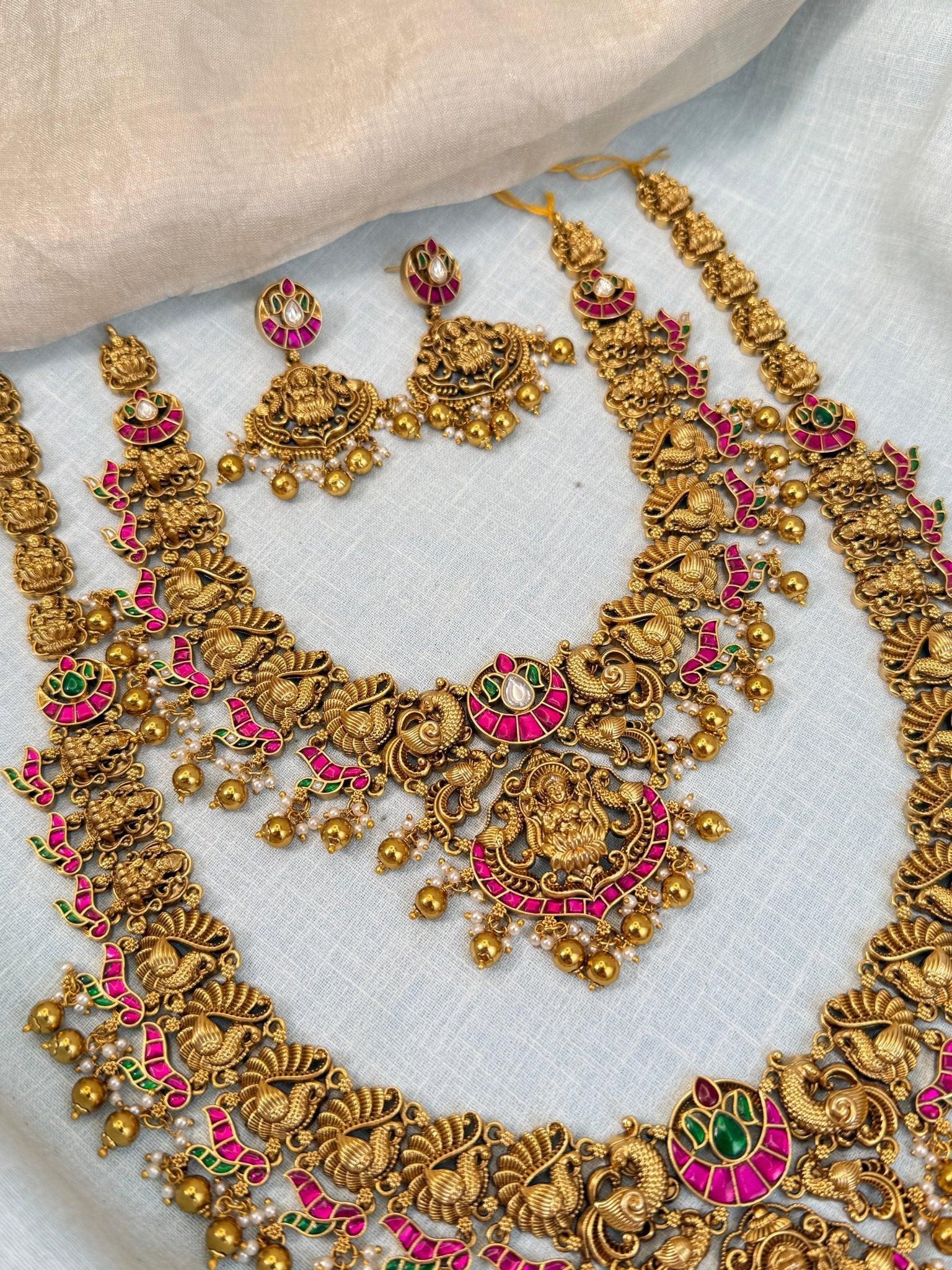 Luxurious Antique Jadau Bridal Necklace Set 866 - Mahilas