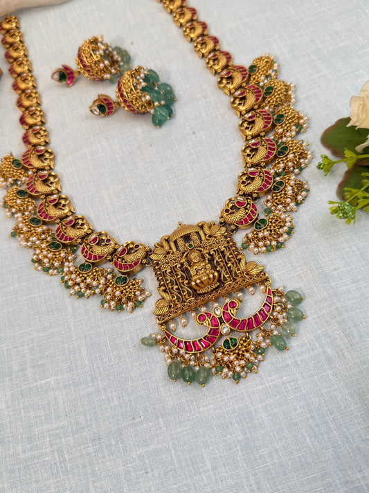 Luxurious Antique Jadau Long Necklace Set 863 - Mahilas