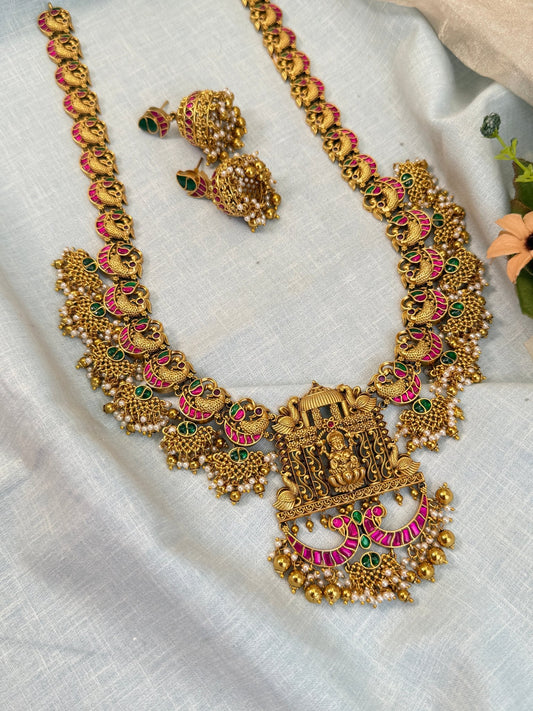 Luxurious Antique Jadau Long Necklace Set 865 - Mahilas