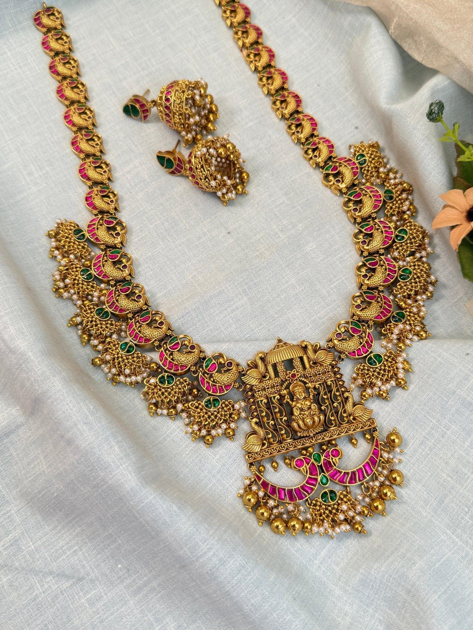 Luxurious Antique Jadau Long Necklace Set 865 - Mahilas