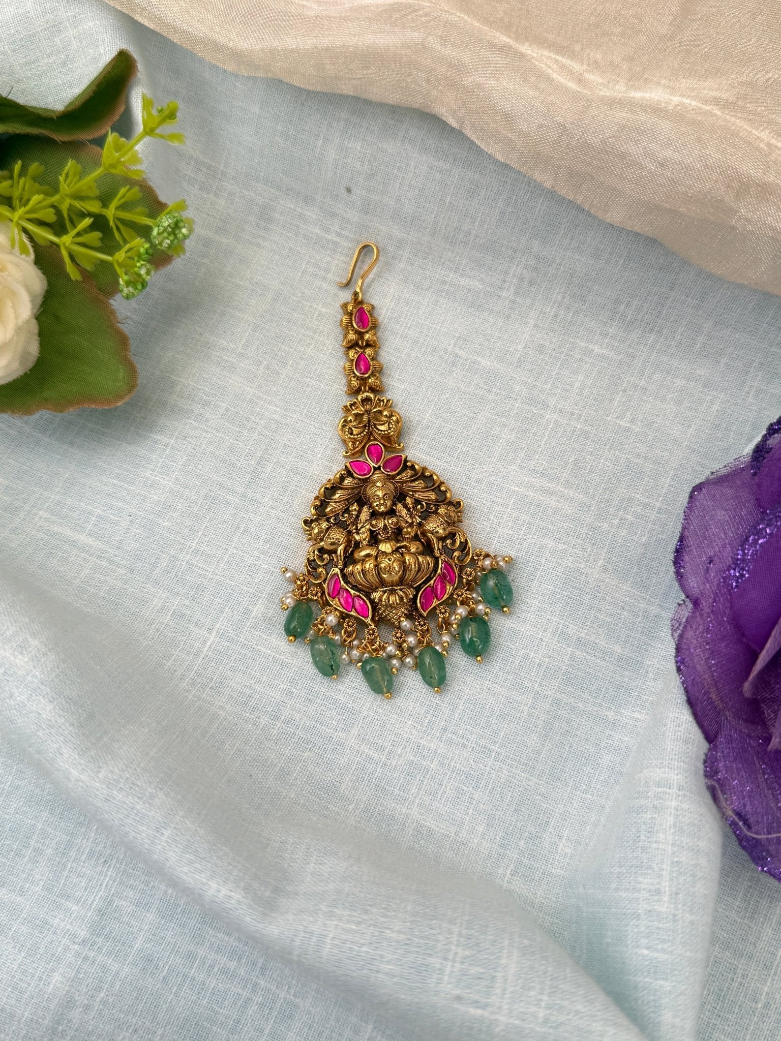 Luxurious Antique Jadau Maang Tikka 434 - Mahilas