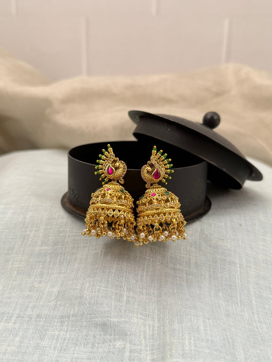 Luxurious Antique Jhumka Earrings 0492 - Mahilas