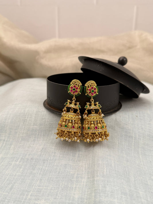 Luxurious Antique Jhumka Earrings 0493 - Mahilas