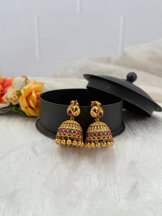 Luxurious Antique Jhumka Earrings 0547 - Mahilas