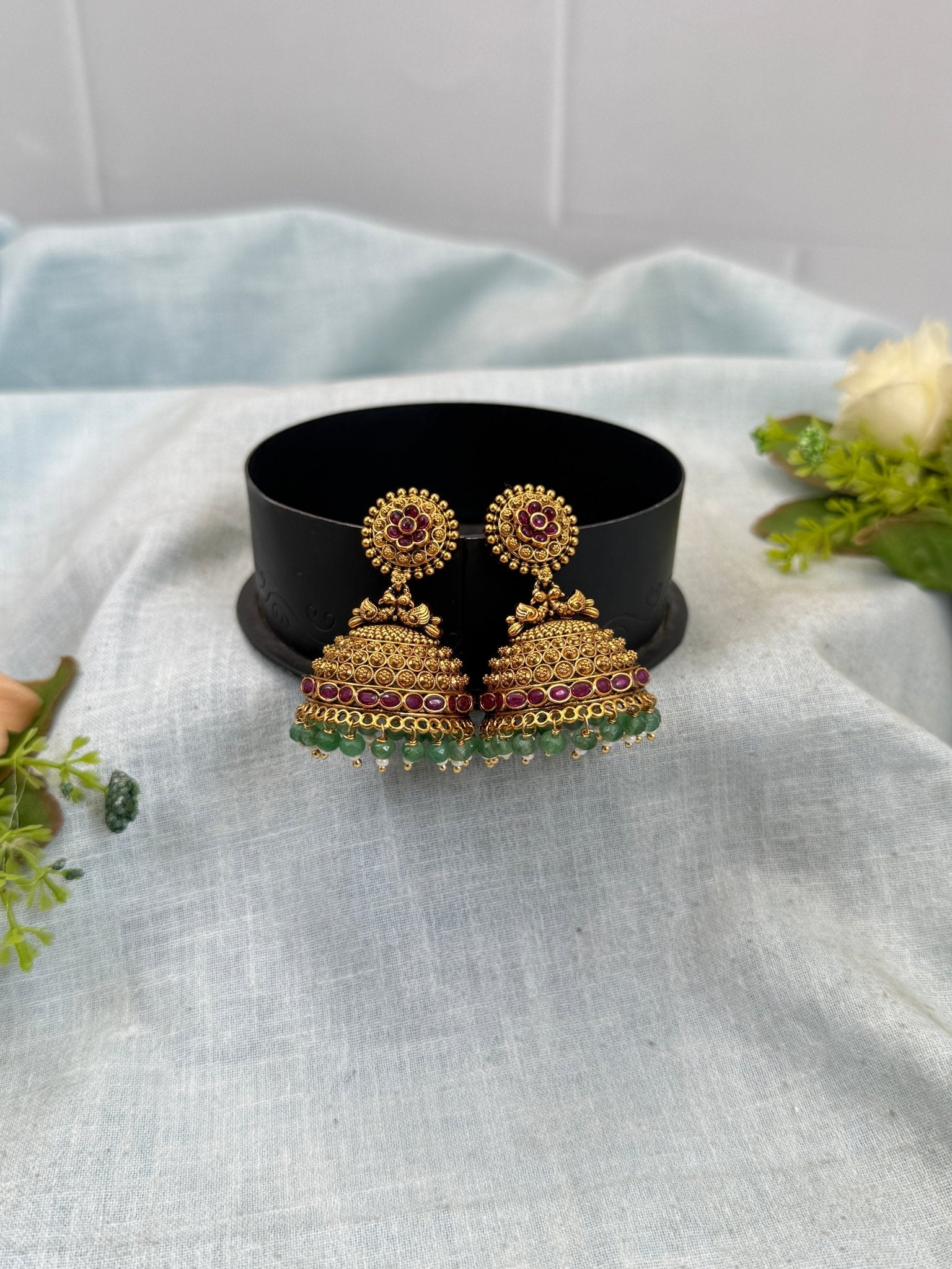 Luxurious Antique Jhumka Earrings 0779 - Mahilas