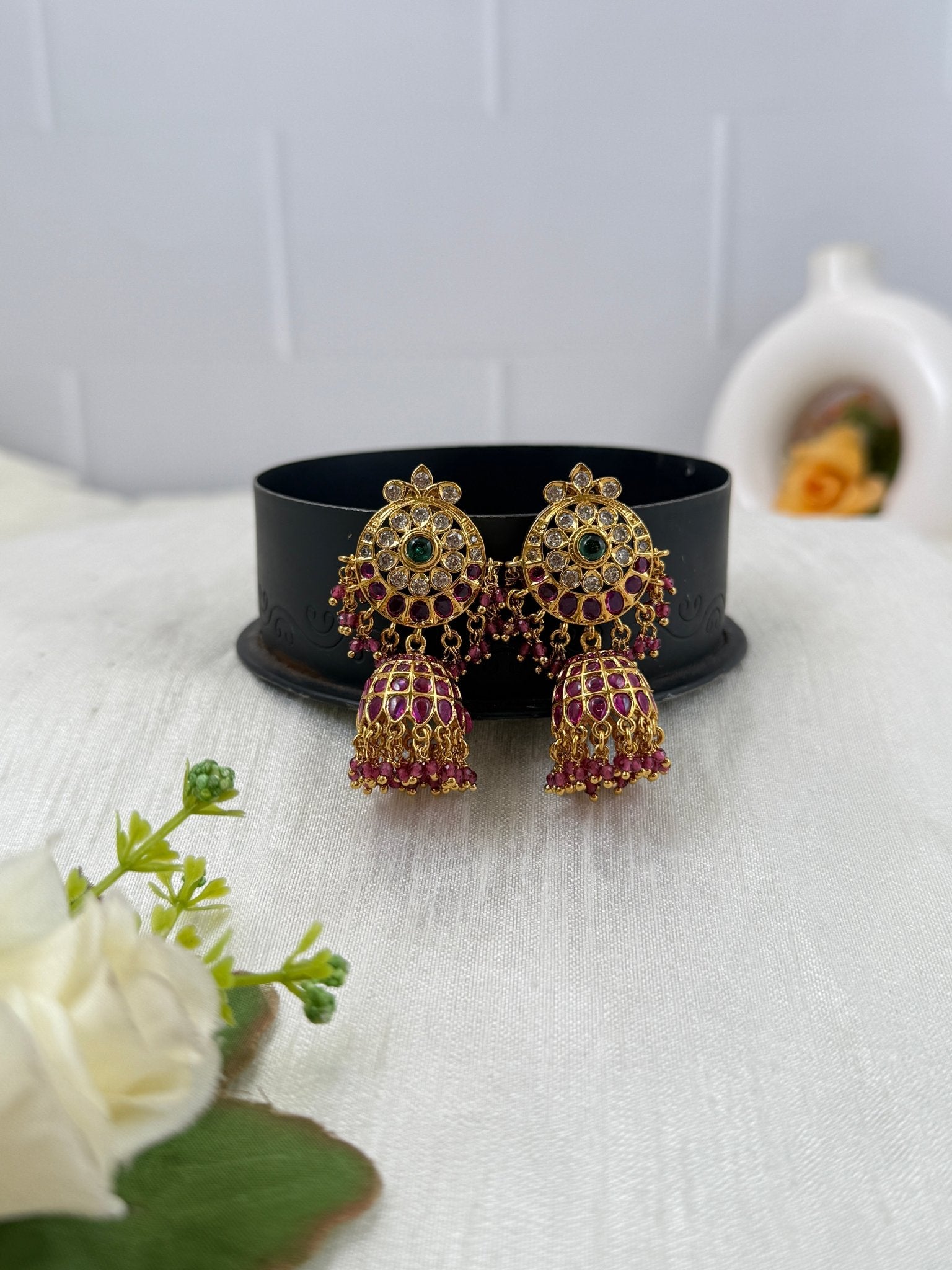 Luxurious Antique Jhumka Earrings 0803 - Mahilas