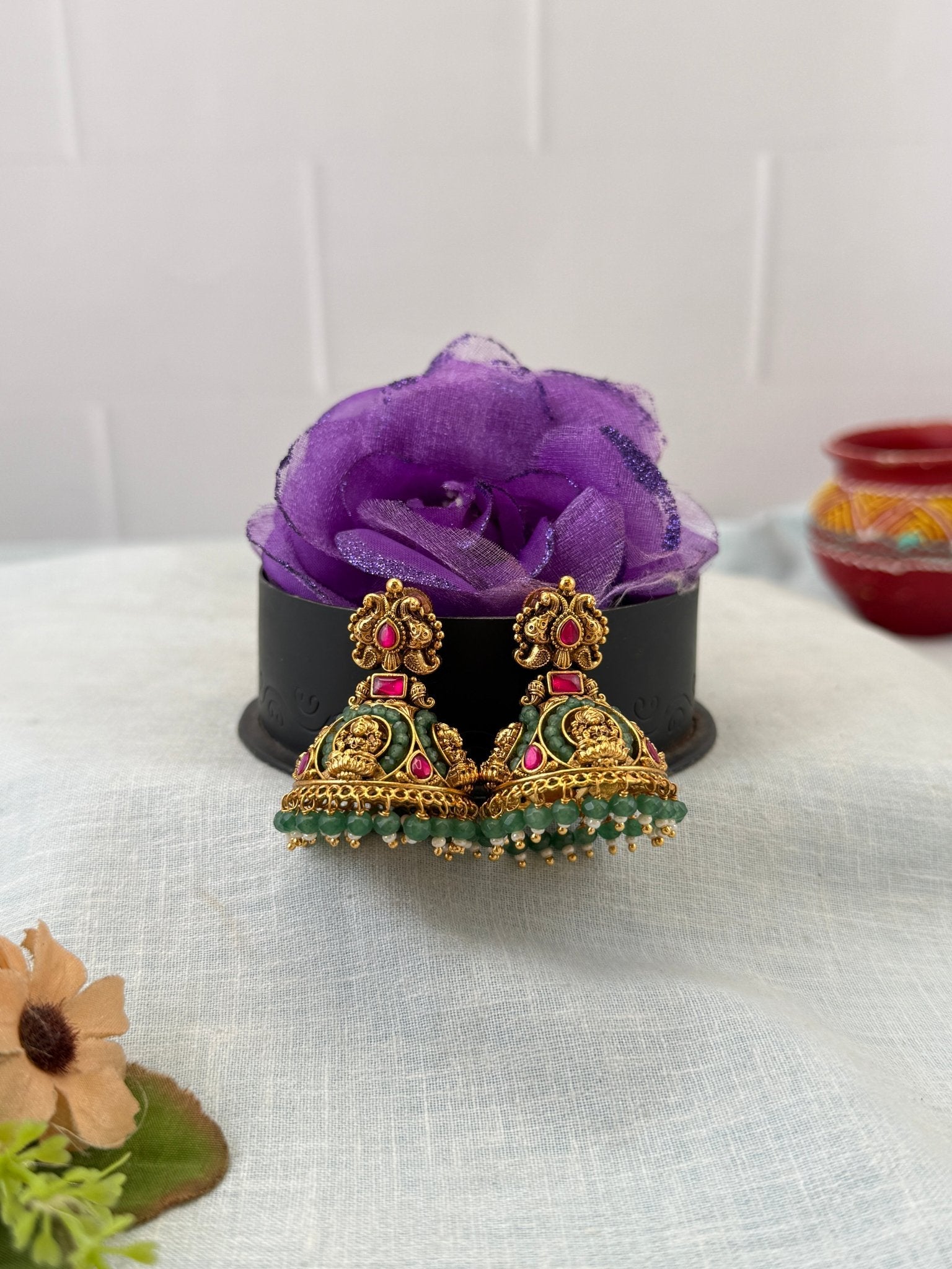 Luxurious Antique Jhumka Earrings 1165 - Mahilas
