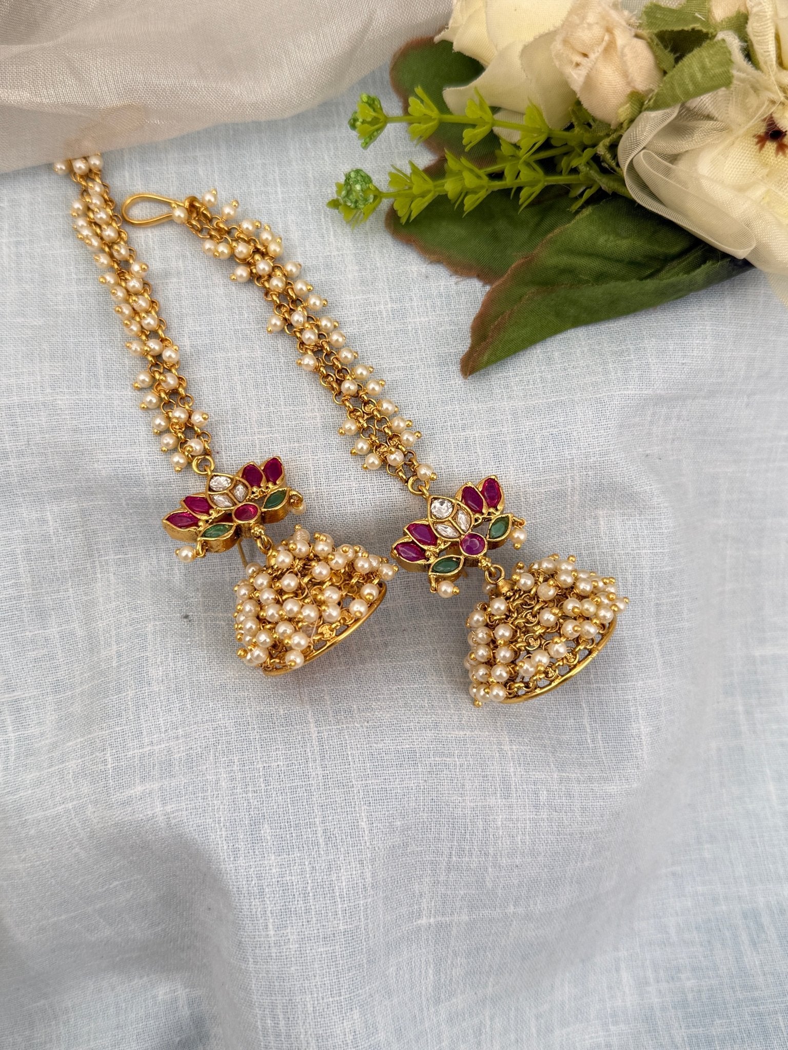 Luxurious Antique Jhumka with Maatal 0471 - Mahilas