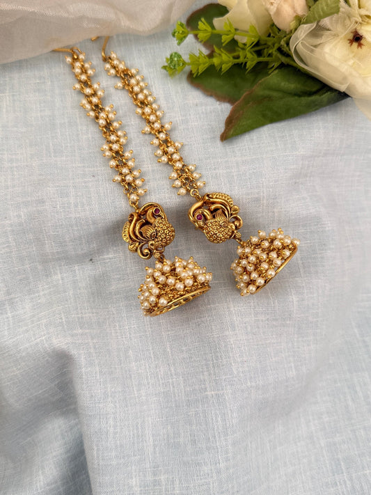 Luxurious Antique Jhumka with Maatal 0472 - Mahilas