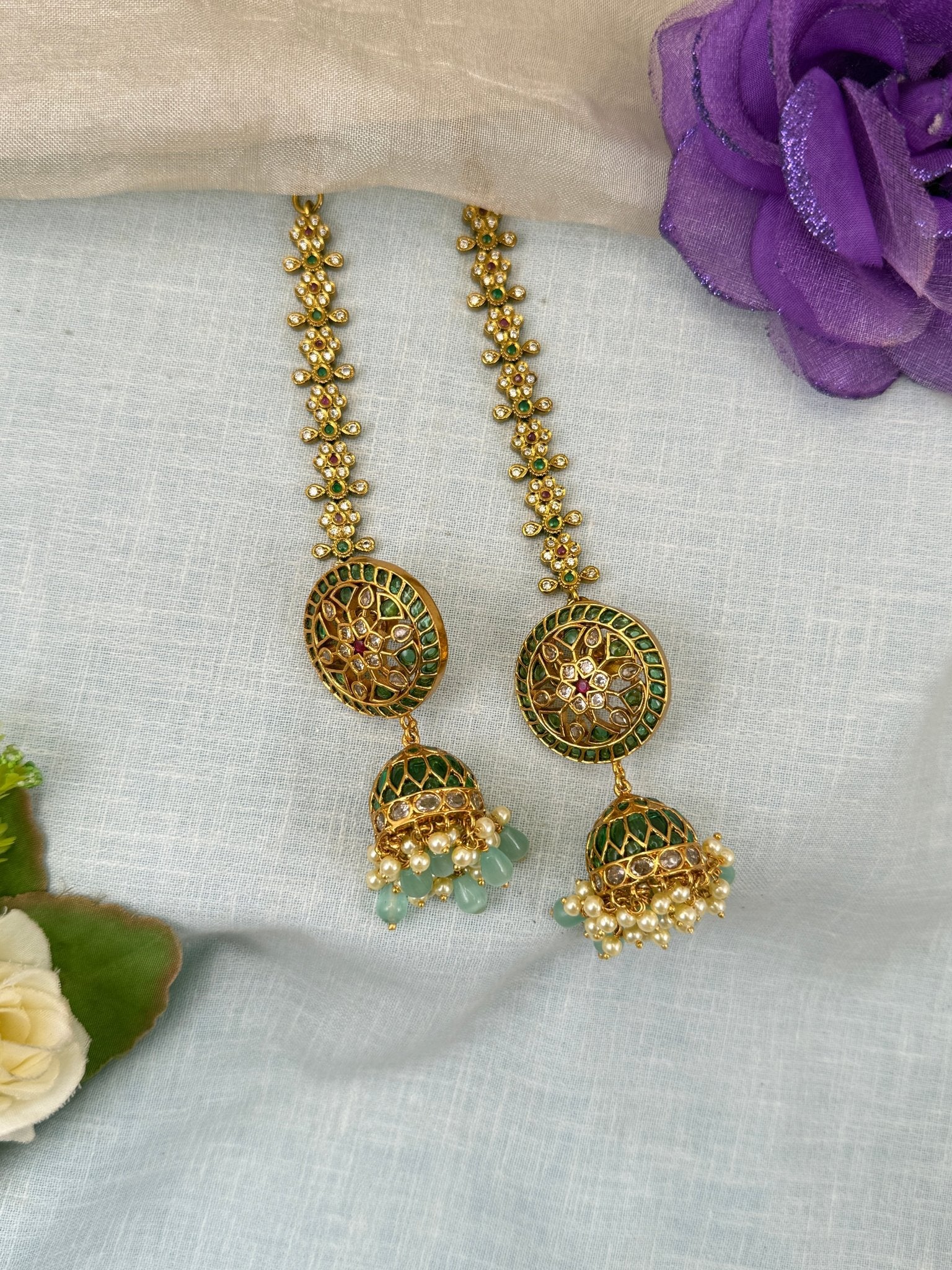 Luxurious Antique Jhumka With Maatal 0857 - Mahilas