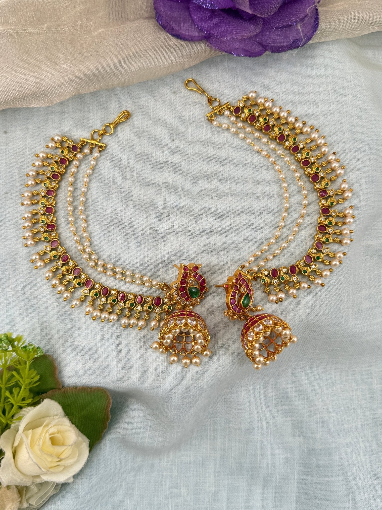 Luxurious Antique Jhumka With Maatal 0858 - Mahilas