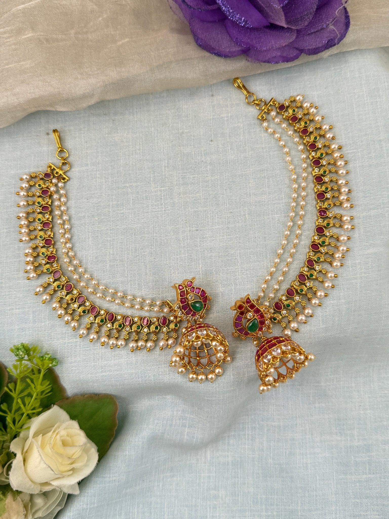 Luxurious Antique Jhumka With Maatal 0858 - Mahilas