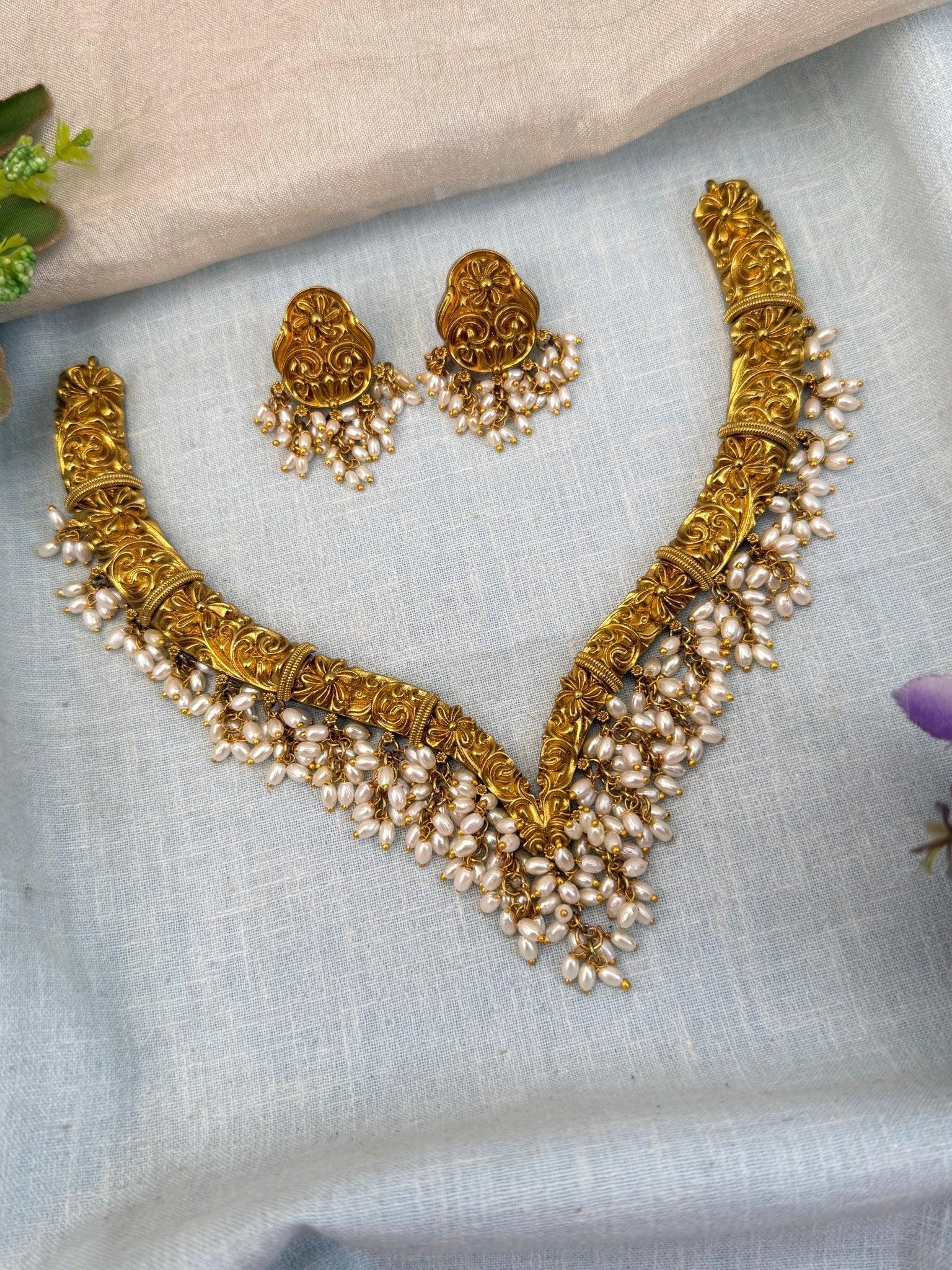 Luxurious Antique Kanti Necklace Set 967 - Mahilas