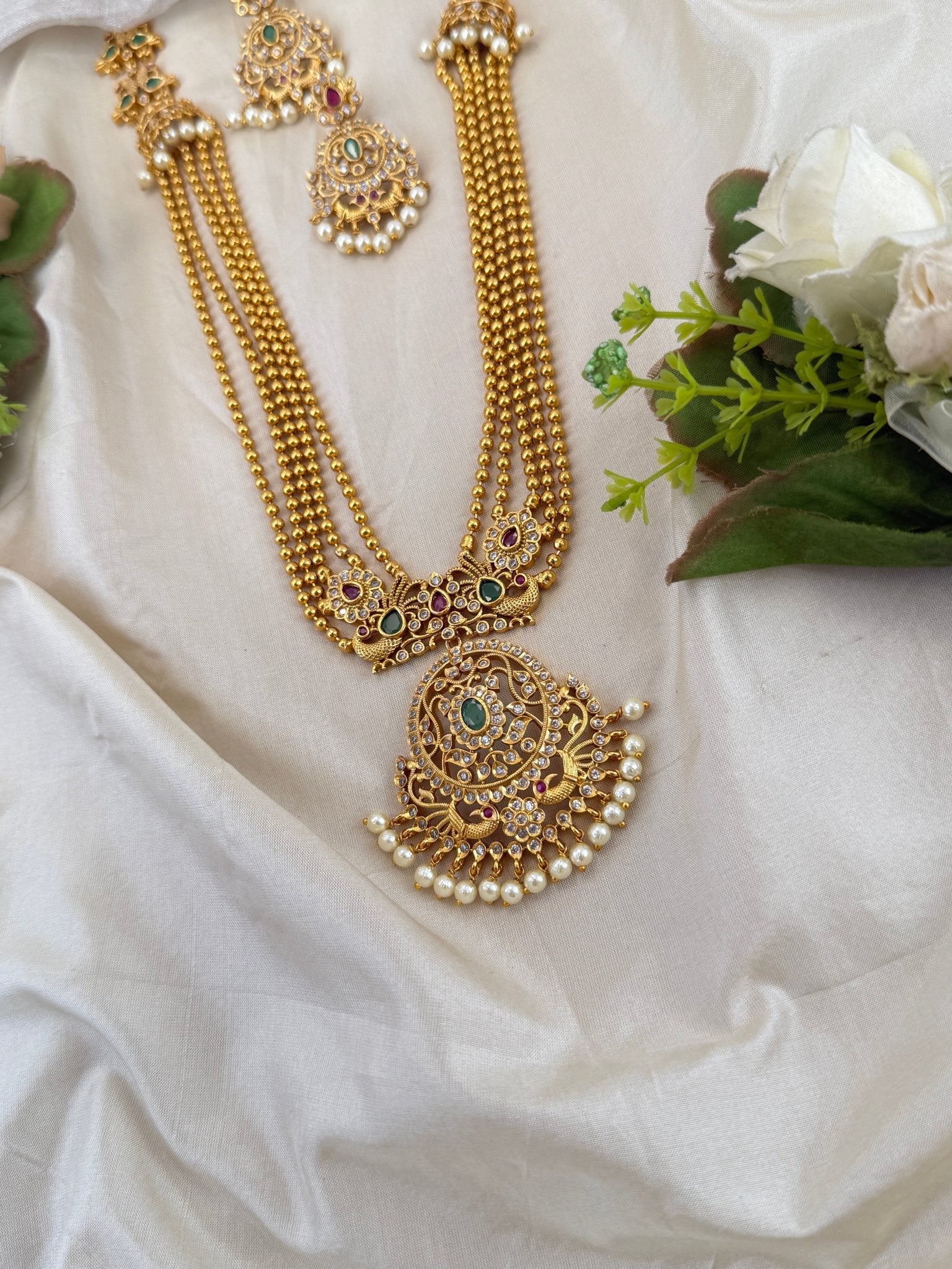 Luxurious Antique Layer Long Necklace Set 0867 - Mahilas