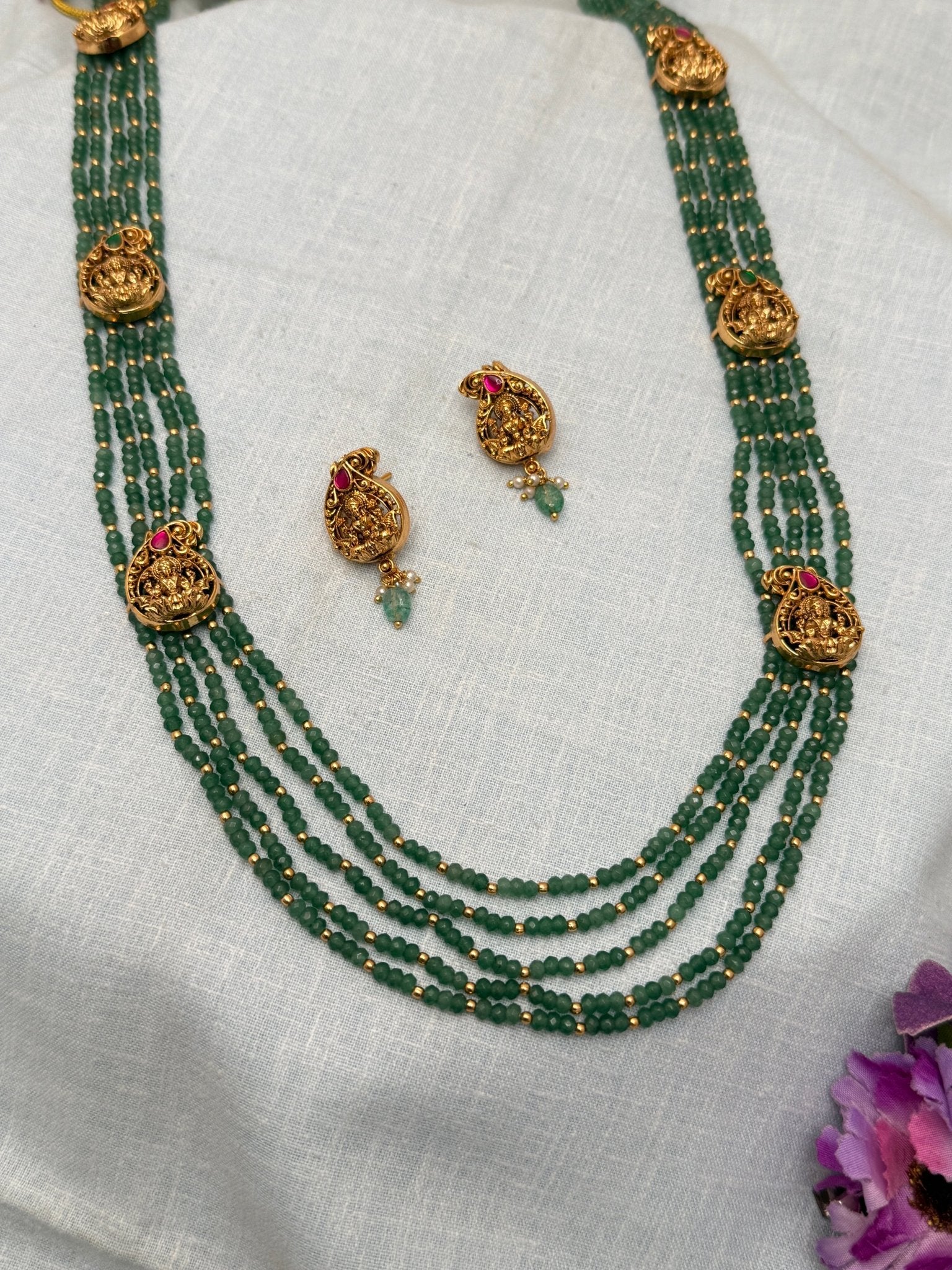 Luxurious Antique Layer Necklace Set 587 - Mahilas