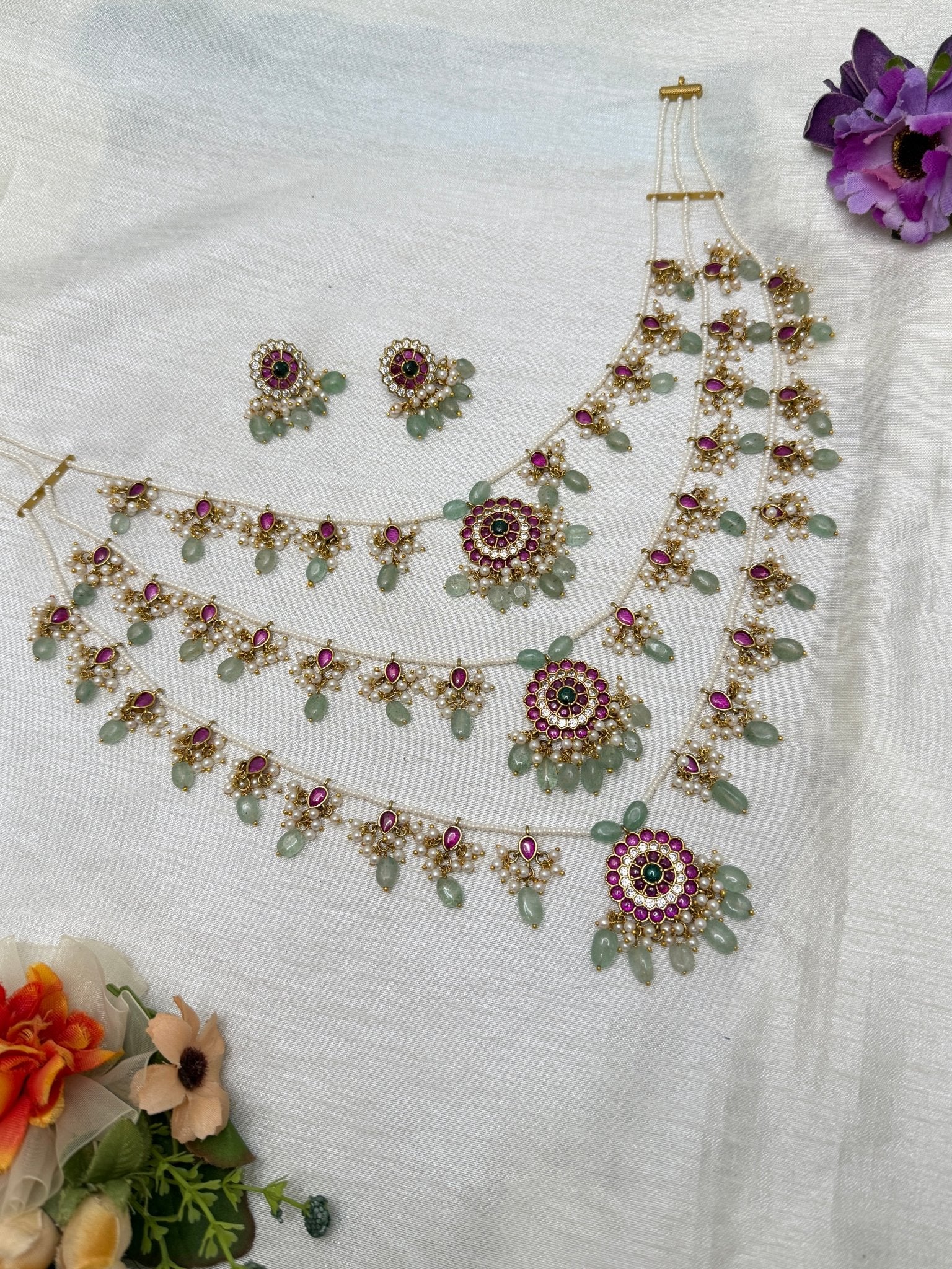 Luxurious Antique Layer Necklace Set 619 - Mahilas