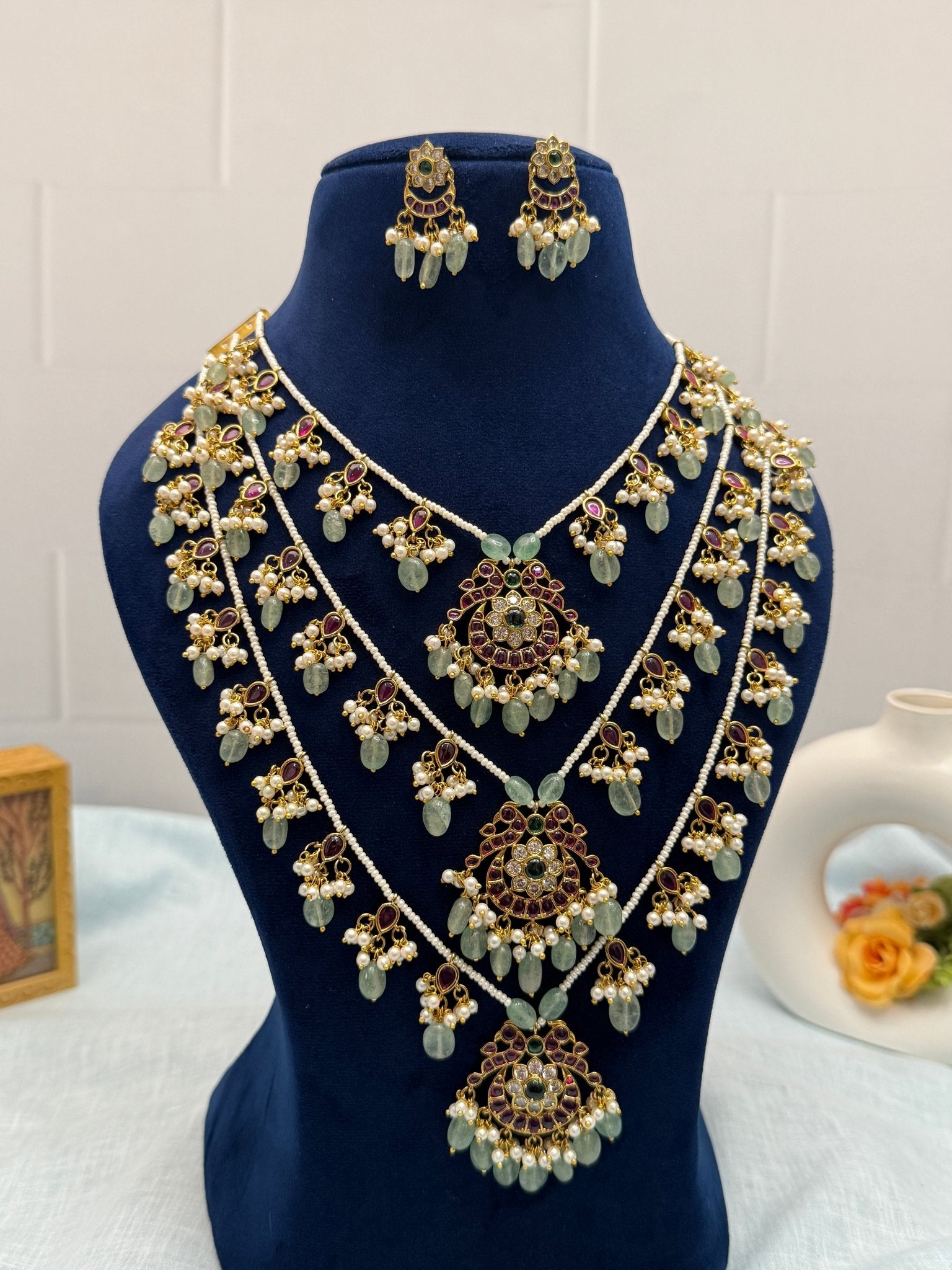 Luxurious Antique Layer Necklace Set 652 - Mahilas