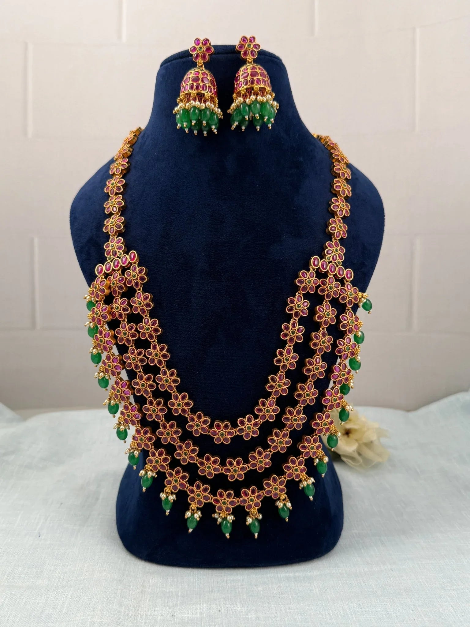 Luxurious Antique Long Necklace Set 689 - Mahilas